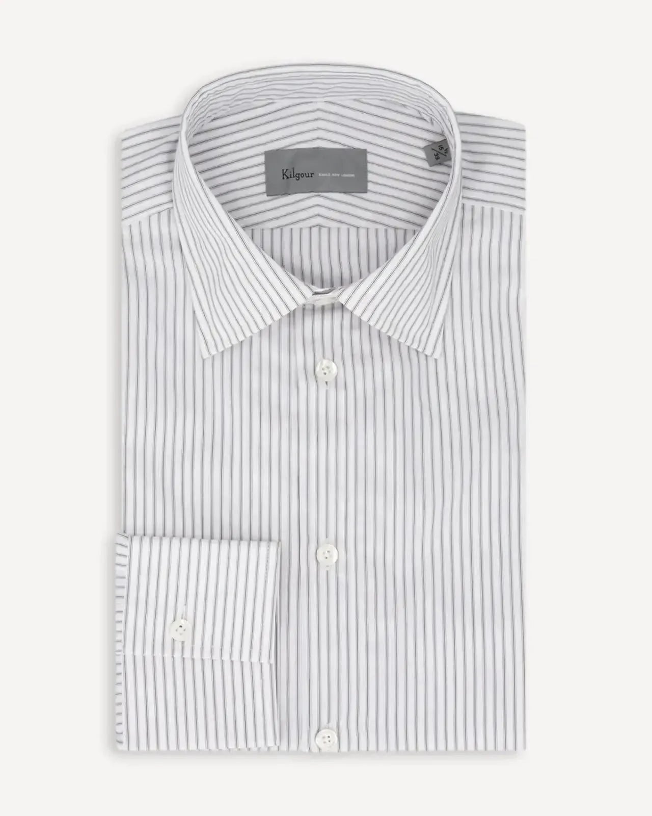 Kilgour Regular Collar City Stripe Shirt White Grey – 40541-007-811 | Studio DOS by Designer Outlet Sales
