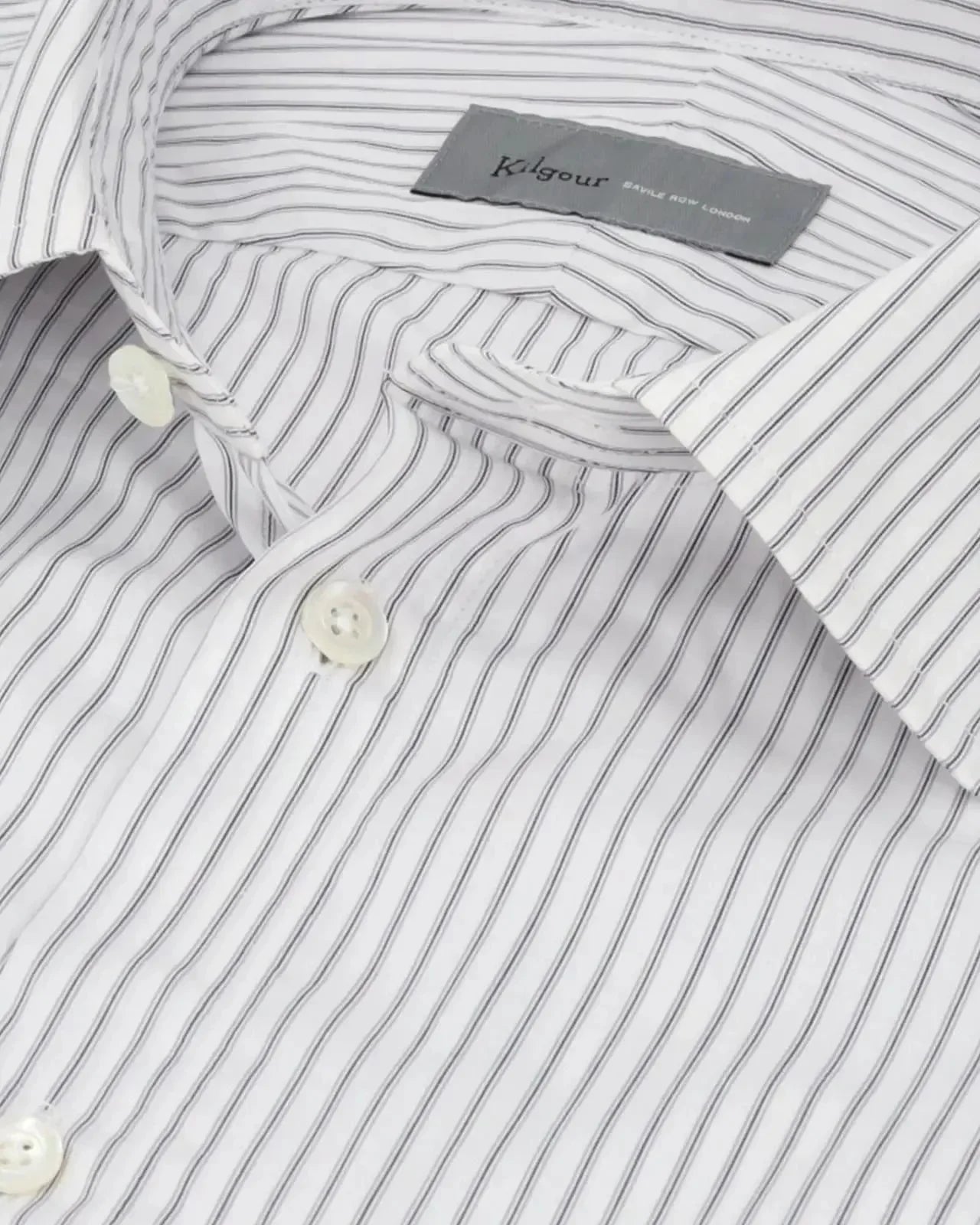 Kilgour Regular Collar City Stripe Shirt White Grey – 40541-007-811 | Studio DOS by Designer Outlet Sales