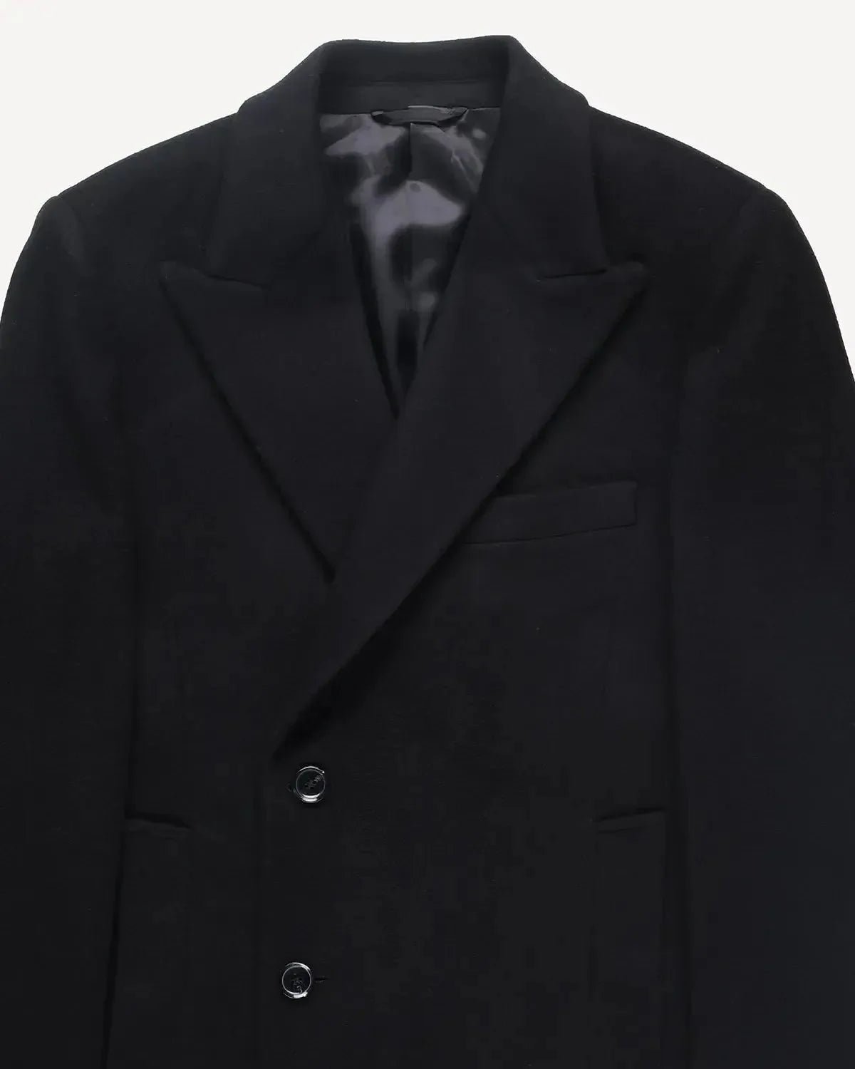 Kilgour Wool Cashmere Peak Lapel Overcoat Black – KIL-006B38 | Studio DOS by Designer Outlet Sales
