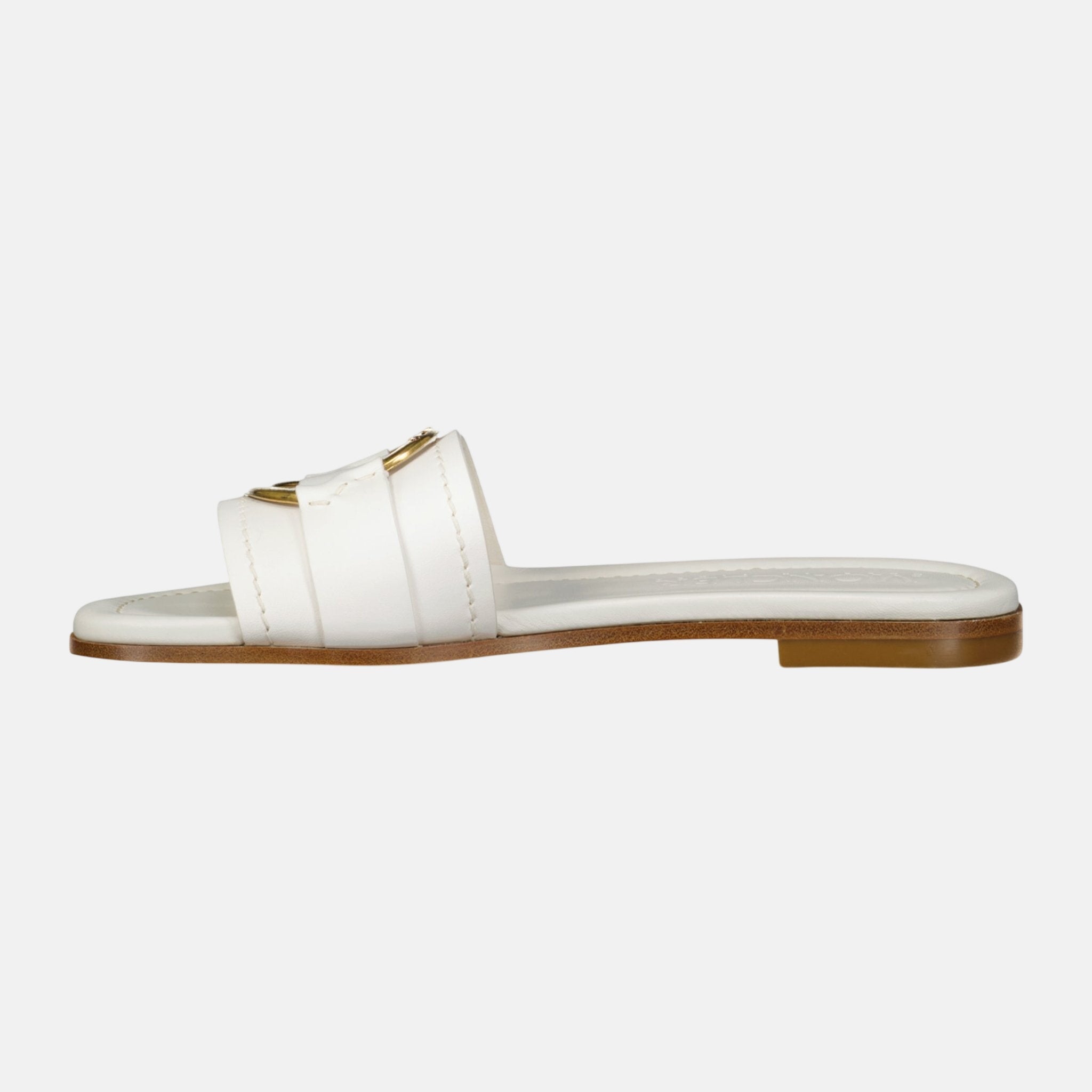 Moncler Womens Bell Slides White – D11 | Studio DOS by Designer Outlet Sales