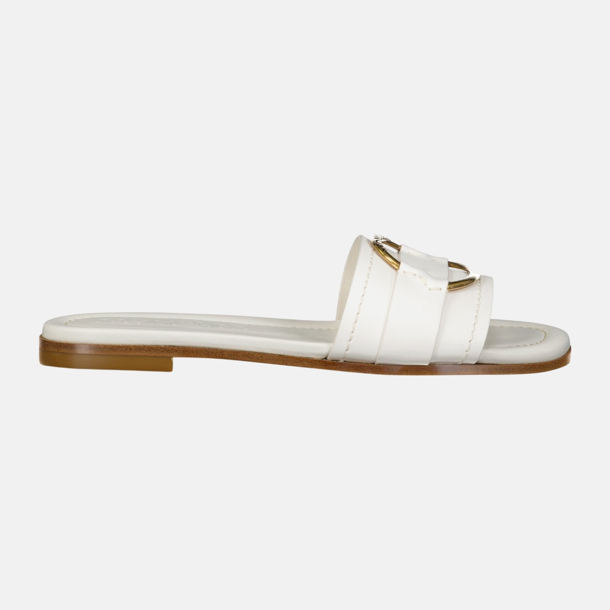 Moncler Womens Bell Slides White – D11 | Studio DOS by Designer Outlet Sales