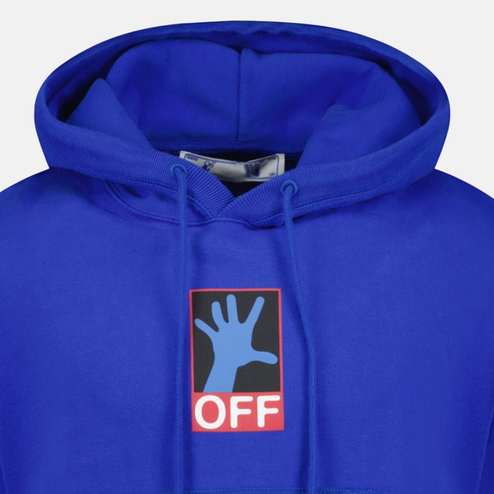 Off - White '90'S Hand Over' Logo Hoodie Blue – E7 | Studio DOS by Designer Outlet Sales