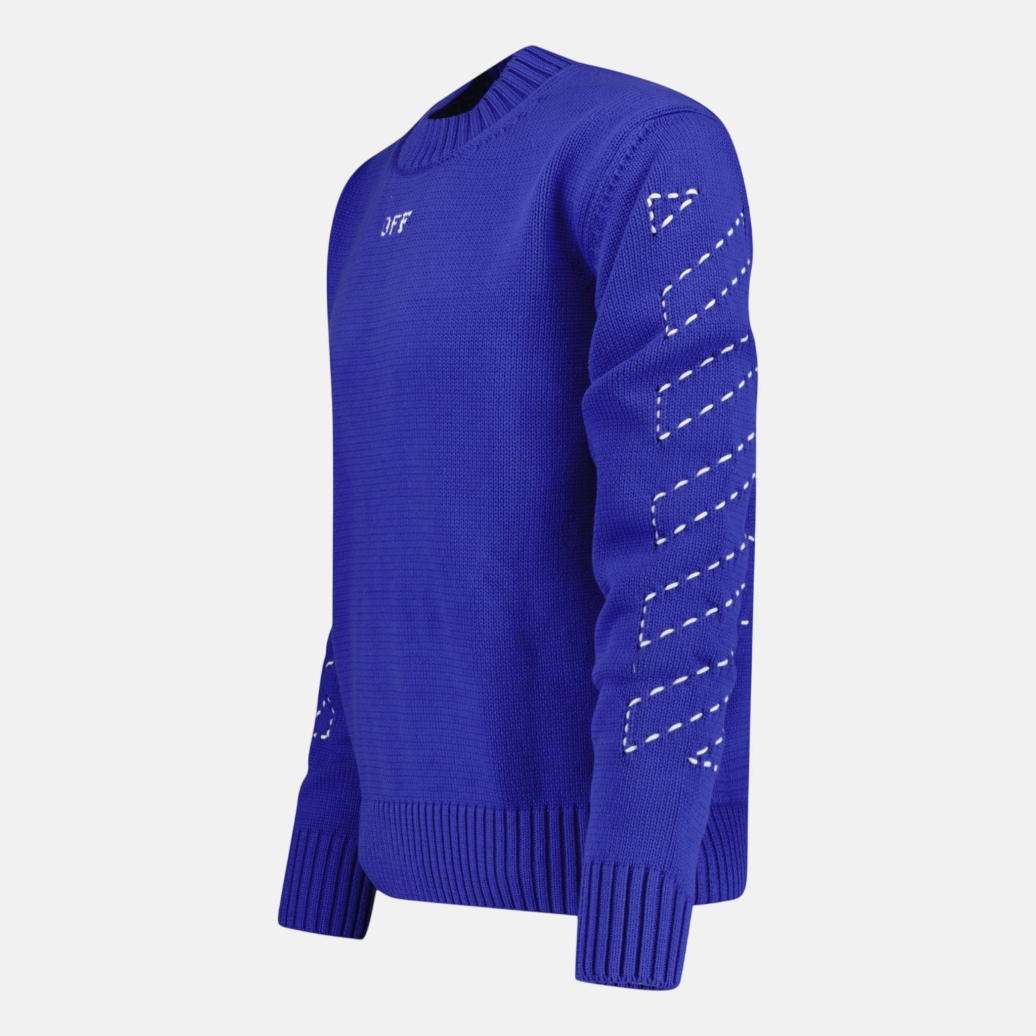 Off - White Knitted Jumper Blue – E11 | Studio DOS by Designer Outlet Sales