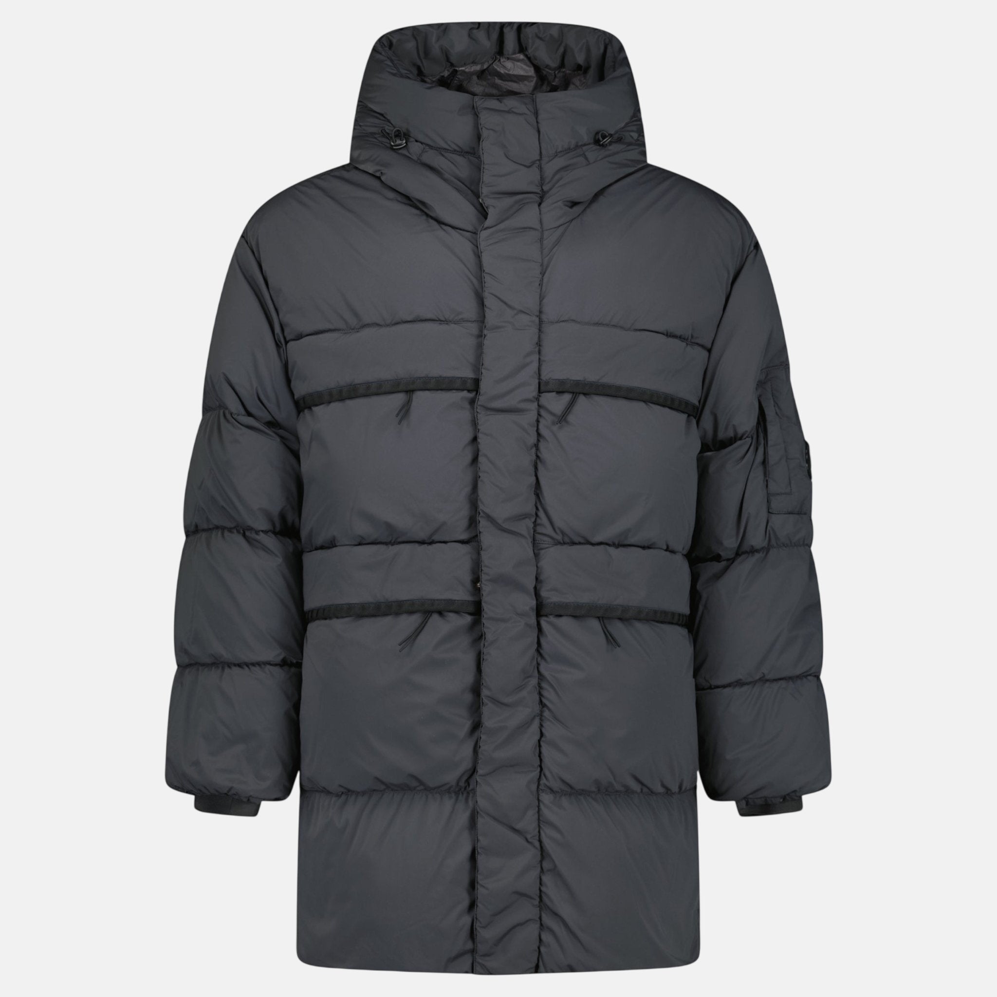 CP Company Nycra-R Hooded Long Down Jacket Dark Shadow
