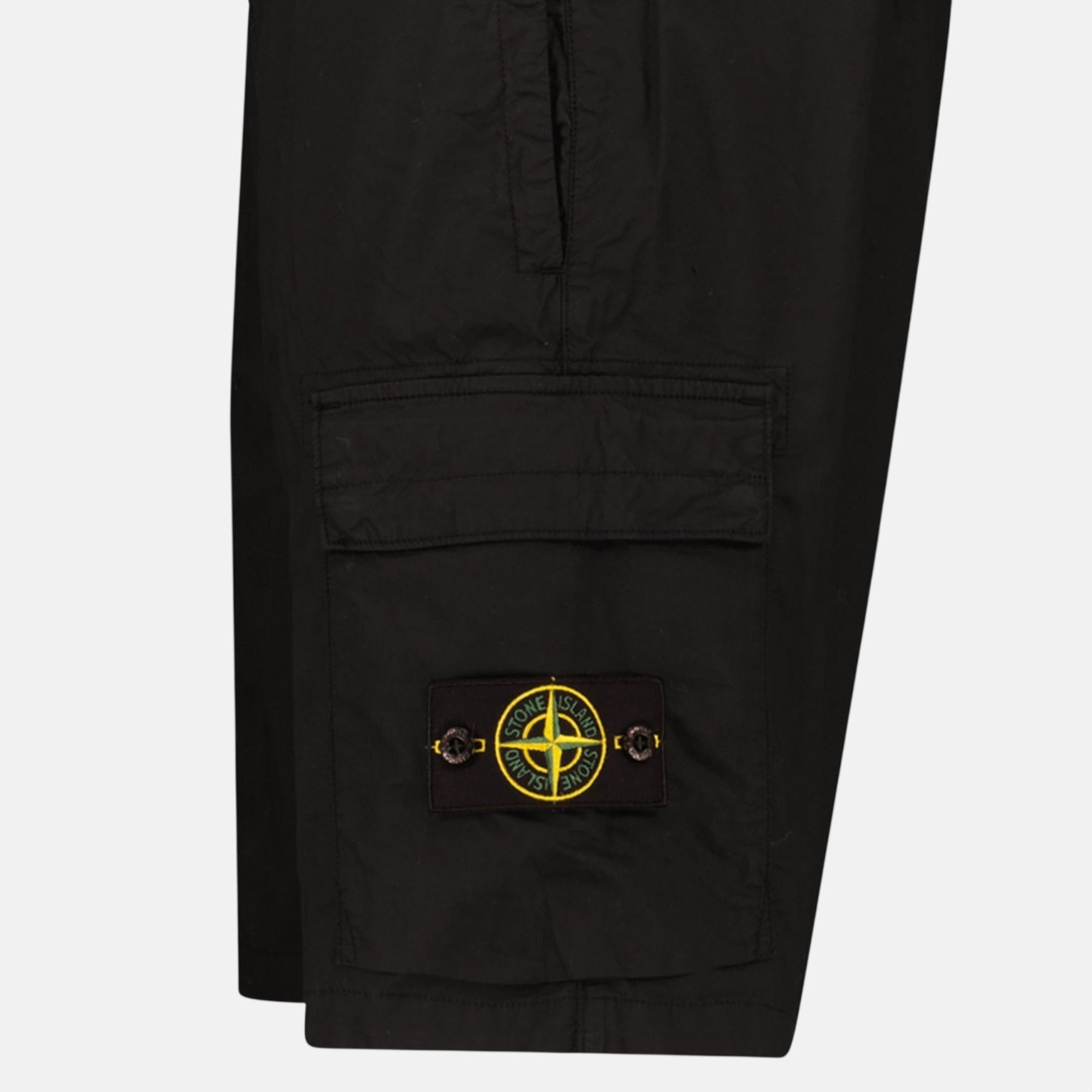 Stone Island Stretch Cotton Tela Paracadute Cargo Bermuda Shorts Black
