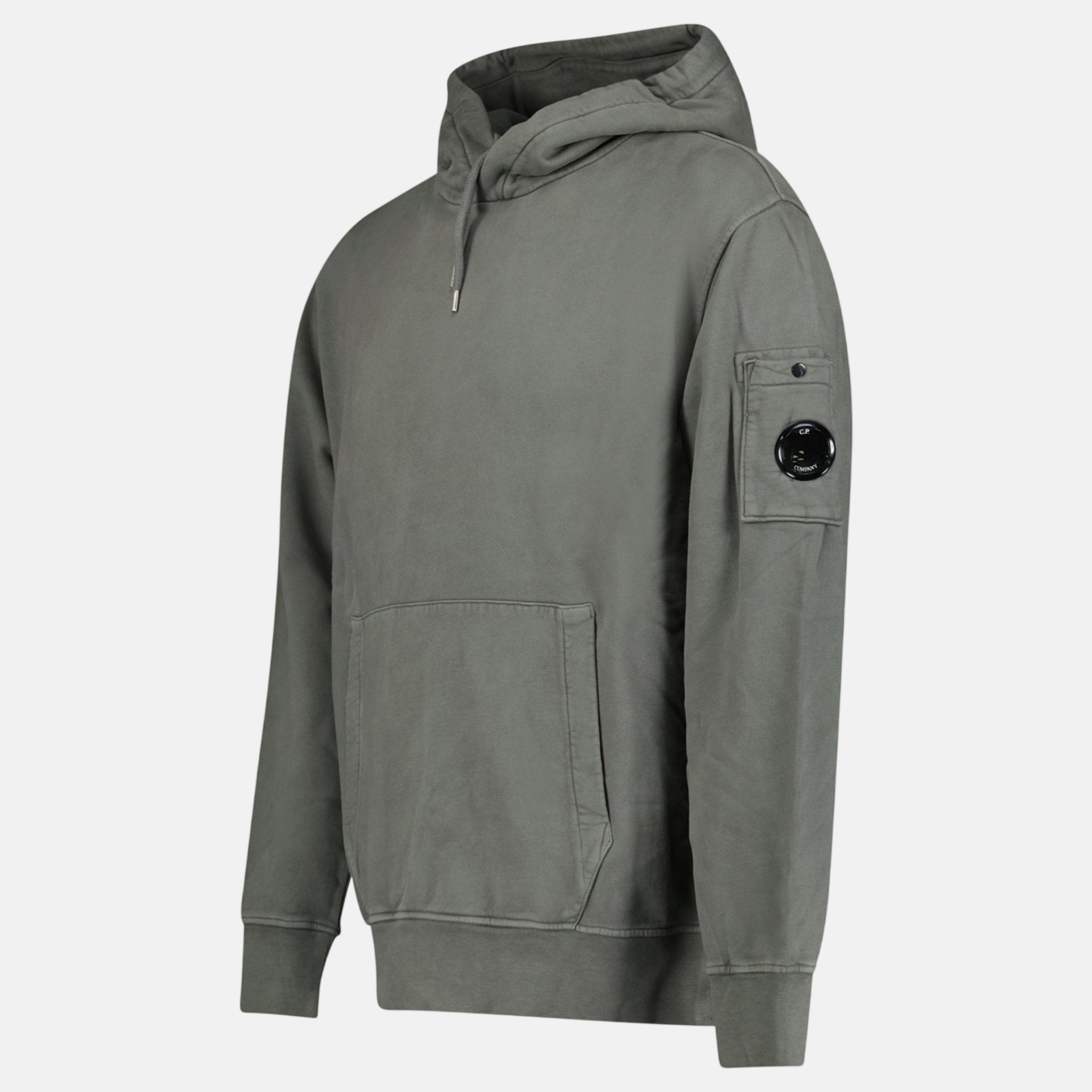 CP Company Pocket Lens Diagonal Emerized Hoodie Gunmetal