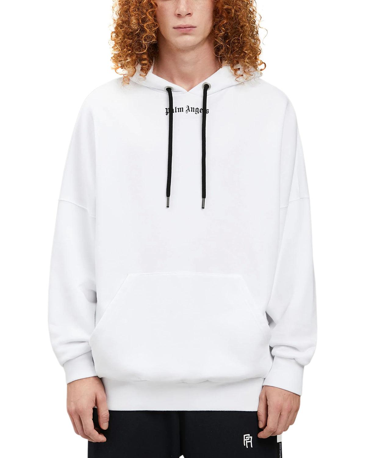 PALM ANGELS MENS CLASSIC LOGO OVER HOODIE WHITE