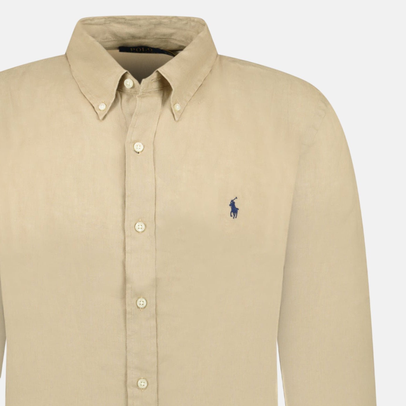 Ralph Lauren Custom Fit Long Sleeve Stretch Sport Shirt Costal Beige – SH1 | Studio DOS by Designer Outlet Sales