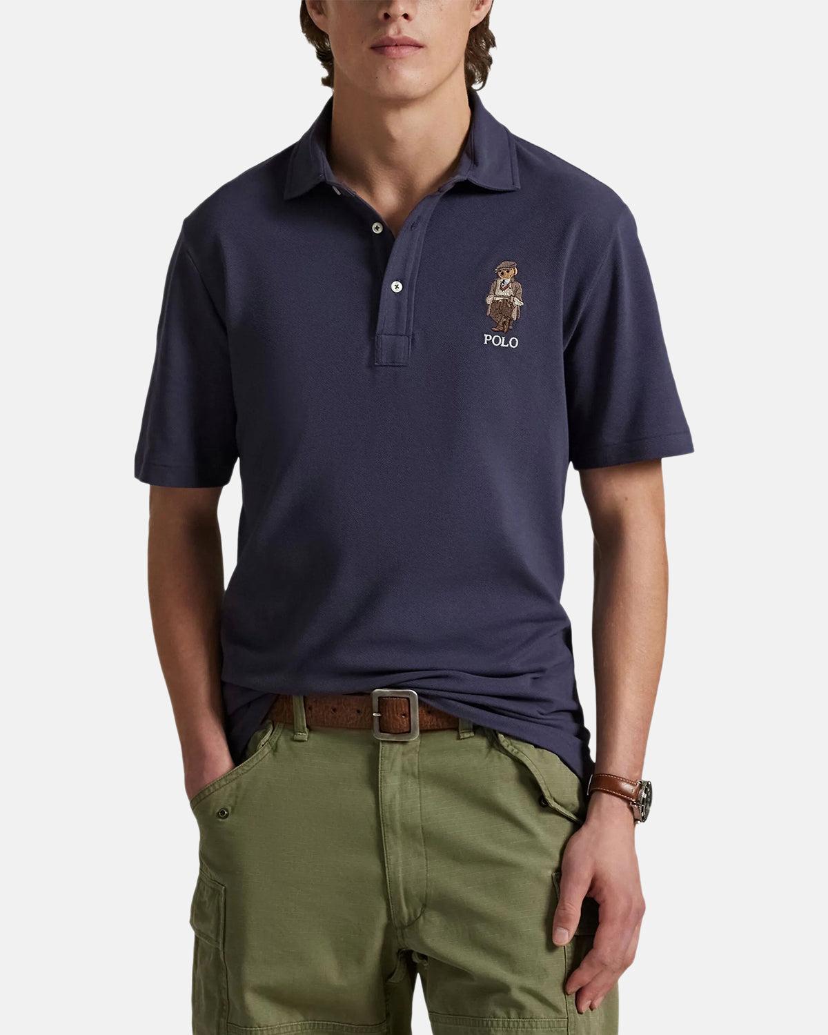 RALPH LAUREN CUSTOM SLIM FIT POLO BEAR POLO SHIRT FADED BLUE HRTG BEAR – RALPH-LAUREN-710P0083-001-M | Studio DOS by Designer Outlet Sales
