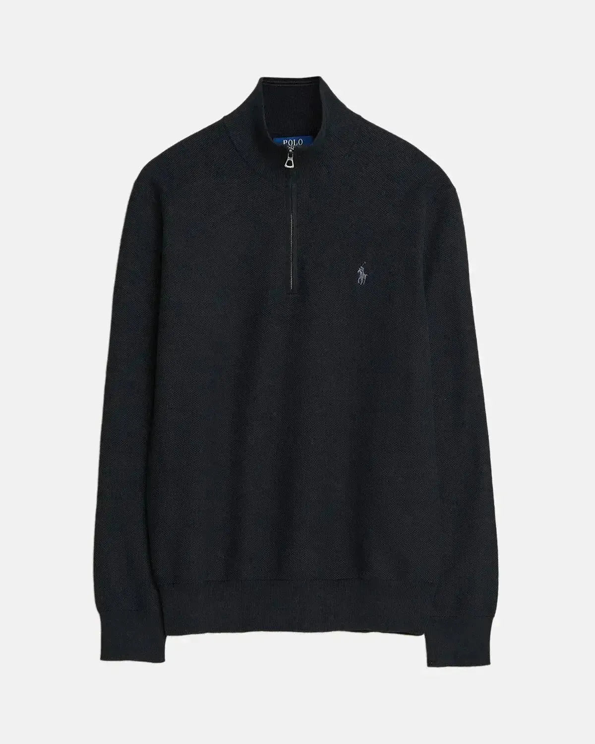 RALPH LAUREN MESH KNIT COTTON 1/4 ZIP KNIT BLACK – RALPH-LAUREN-710932304-505-M | Studio DOS by Designer Outlet Sales