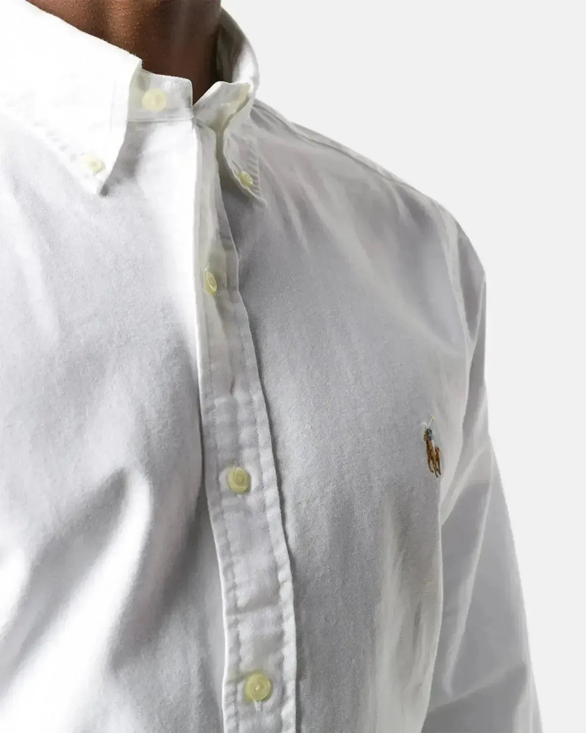 RALPH MENS LAUREN CUSTOM FIT OXFORD SHIRT WHITE – RALPH-LAUREN-710792041-001-S | Studio DOS by Designer Outlet Sales