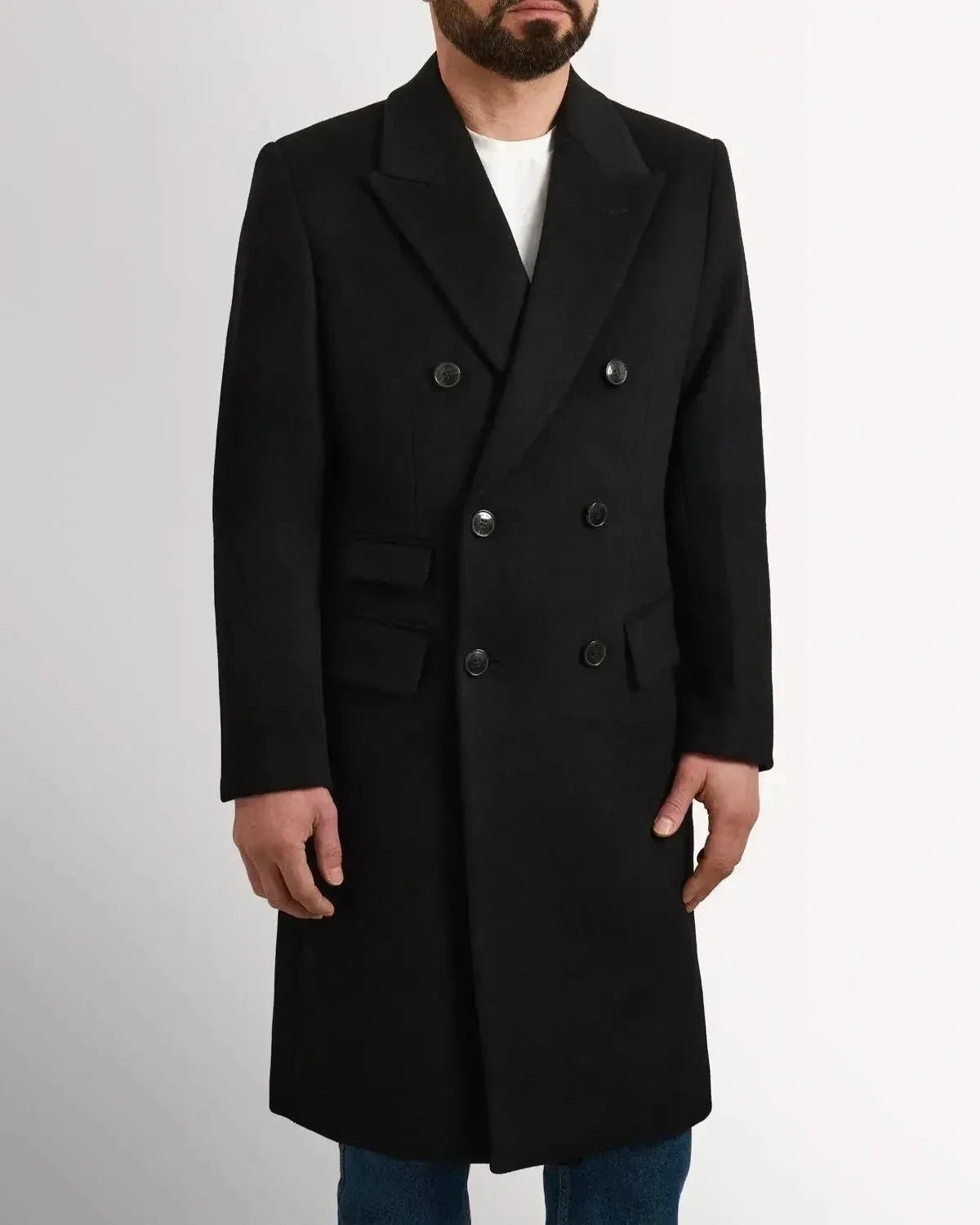 Richard James Wool Cashmere DB Overcoat Black – KIL-01038 | Studio DOS by Designer Outlet Sales