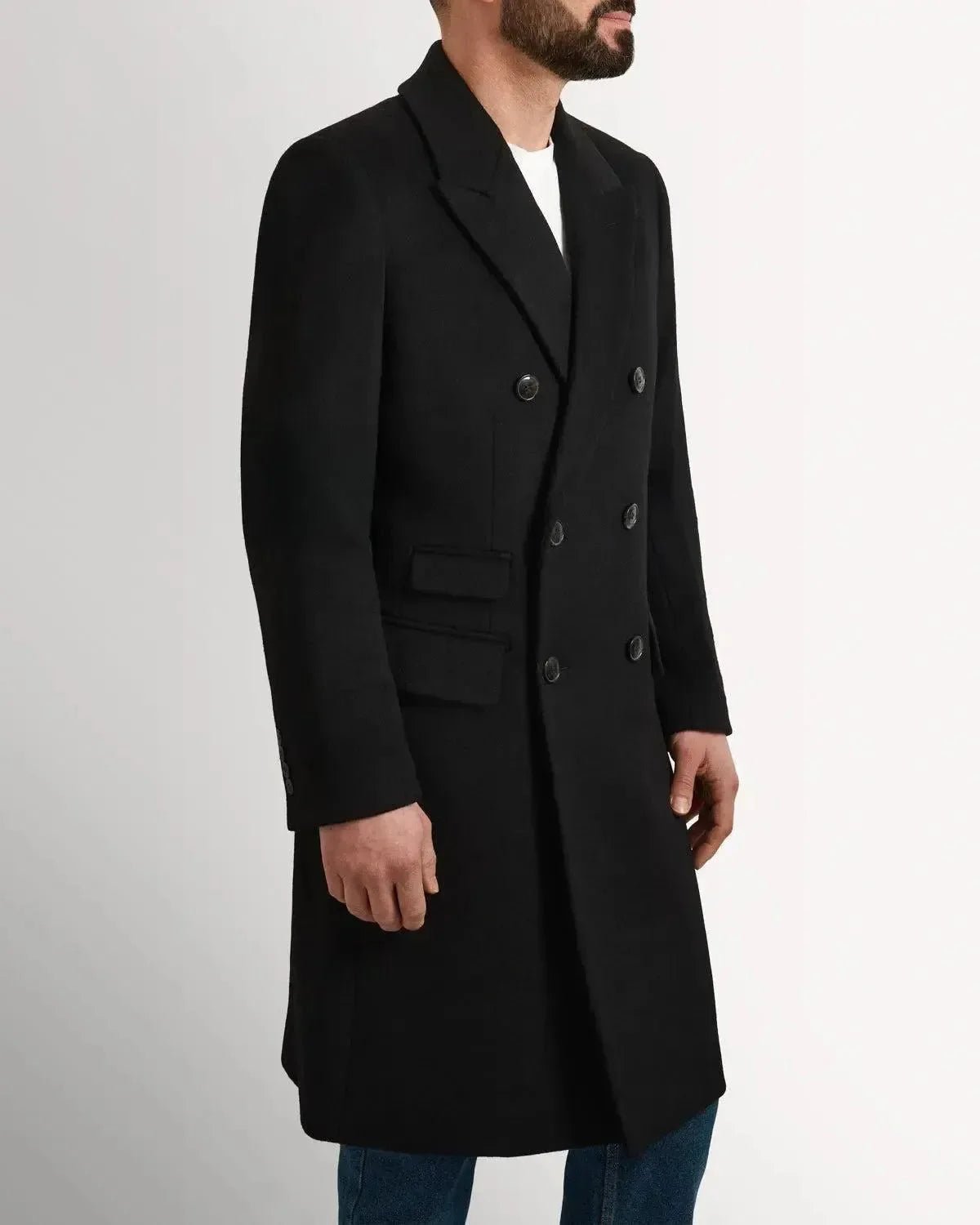 Richard James Wool Cashmere DB Overcoat Black – KIL-01038 | Studio DOS by Designer Outlet Sales