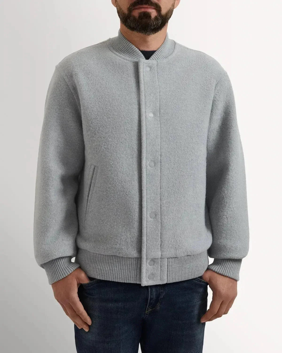 Richard James Wool College Bomber Grey – 40542-021-046 | Studio DOS by Designer Outlet Sales