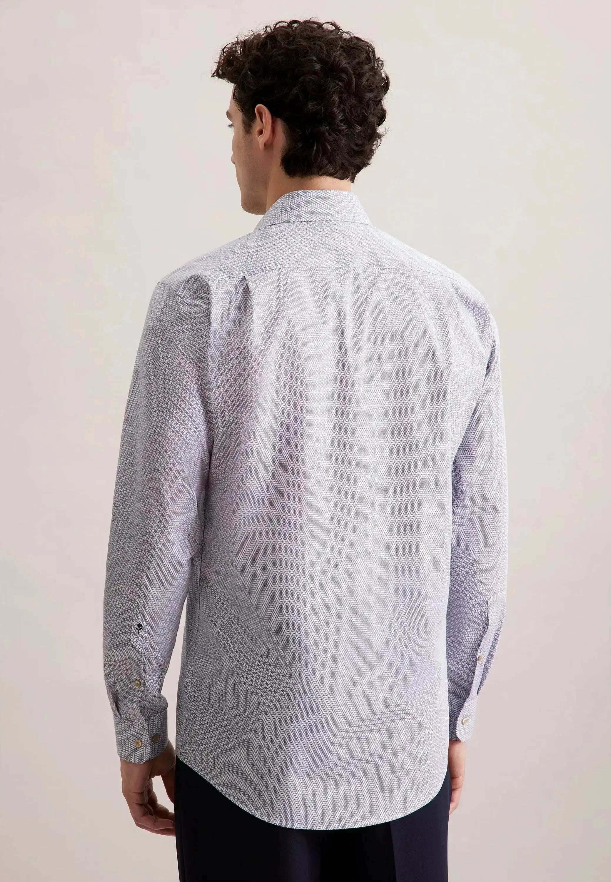 Seidensticker Mens Regular Fit Business Kent Print Pattern Business Shirt Beige – 01.646460-06-37 | Studio DOS by Designer Outlet Sales