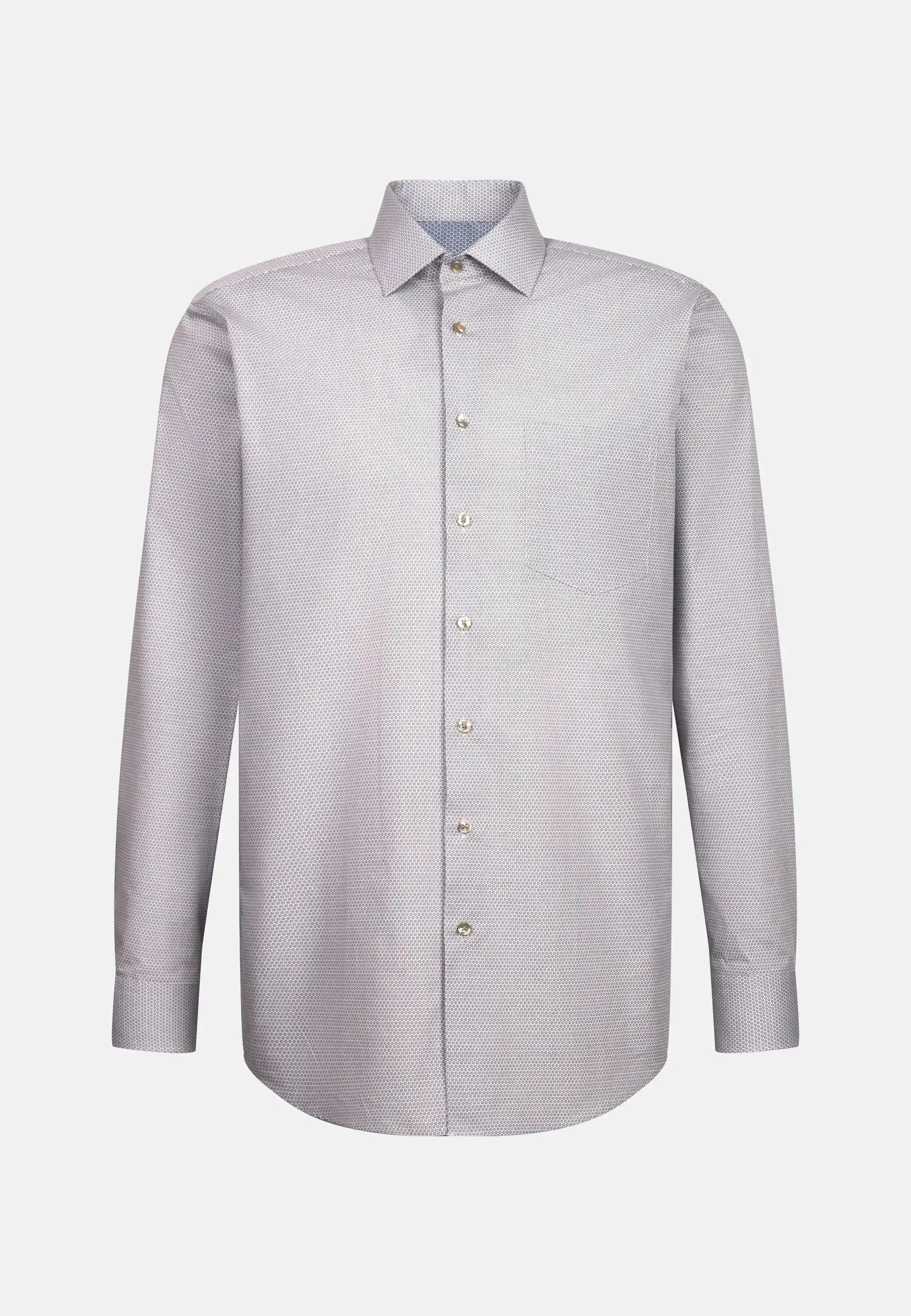 Seidensticker Mens Regular Fit Business Kent Print Pattern Business Shirt Beige – 01.646460-06-37 | Studio DOS by Designer Outlet Sales