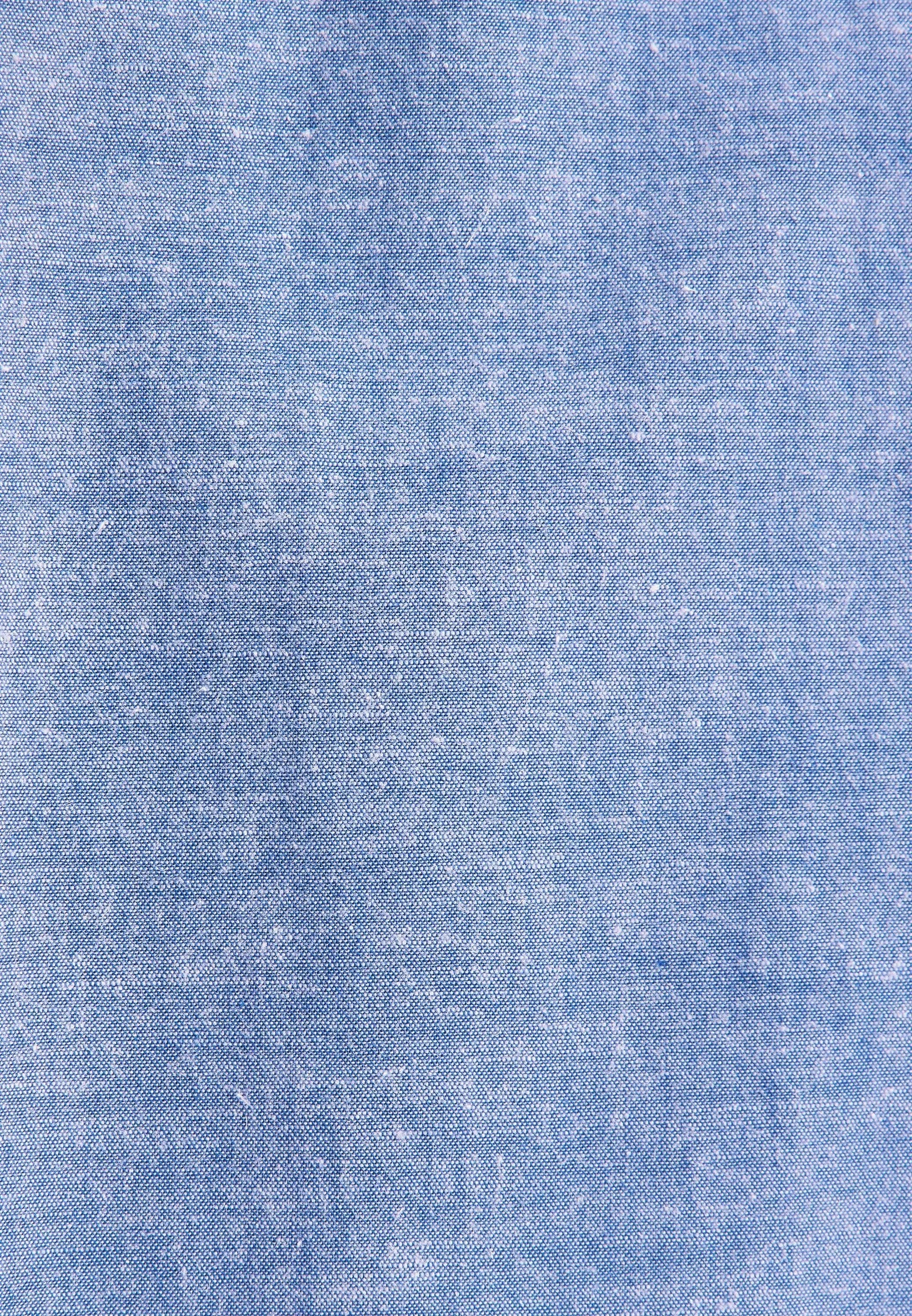 Seidensticker Mens Regular Fit Button Down Linen Blend Chambray Shirt Mid Blue – 01.146702-16-38 | Studio DOS by Designer Outlet Sales