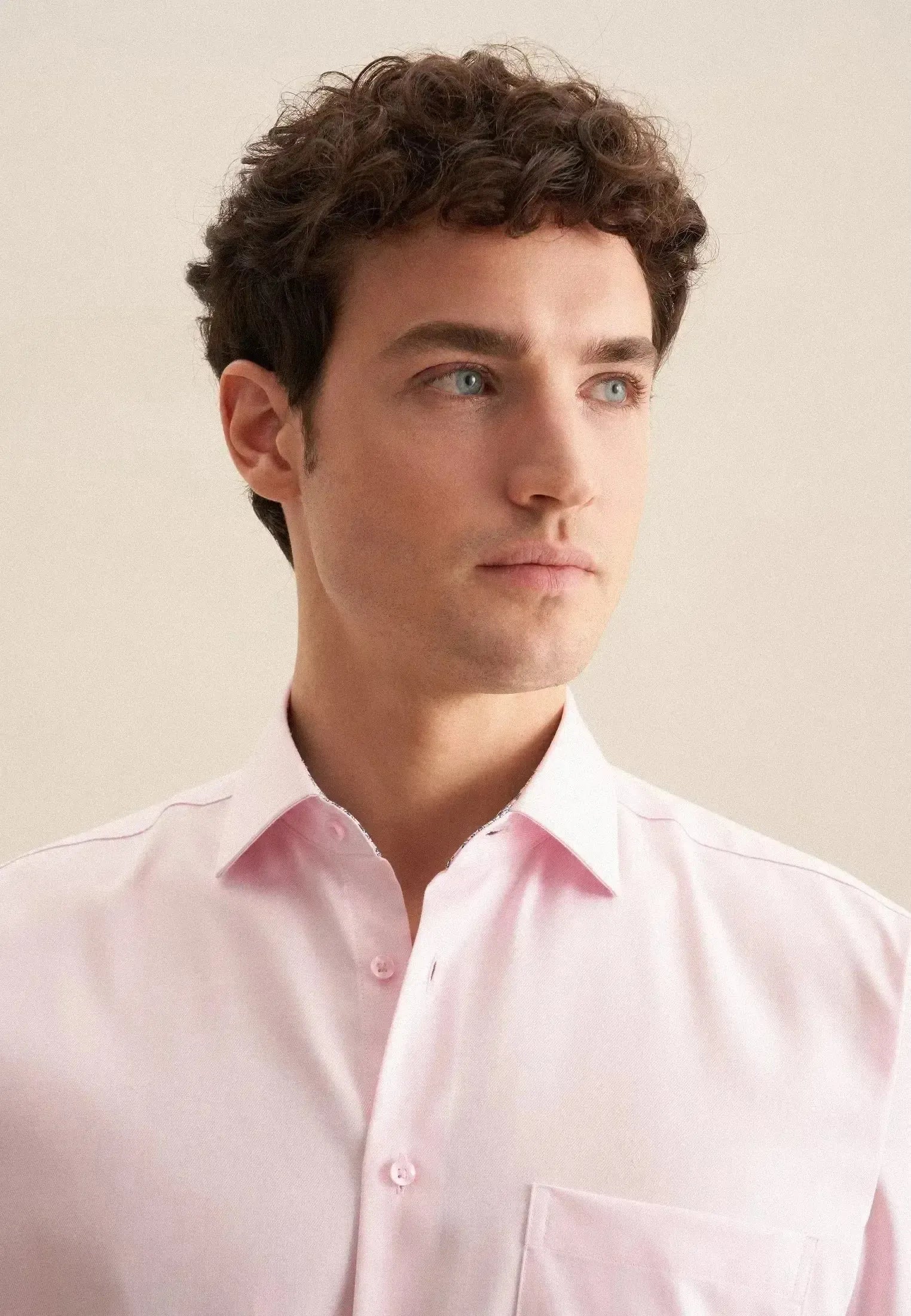 Seidensticker Mens Regular Fit No Iron Business Kent Contrast Patch Business Shirt Pink – 01.147200-42-38 | Studio DOS by Designer Outlet Sales