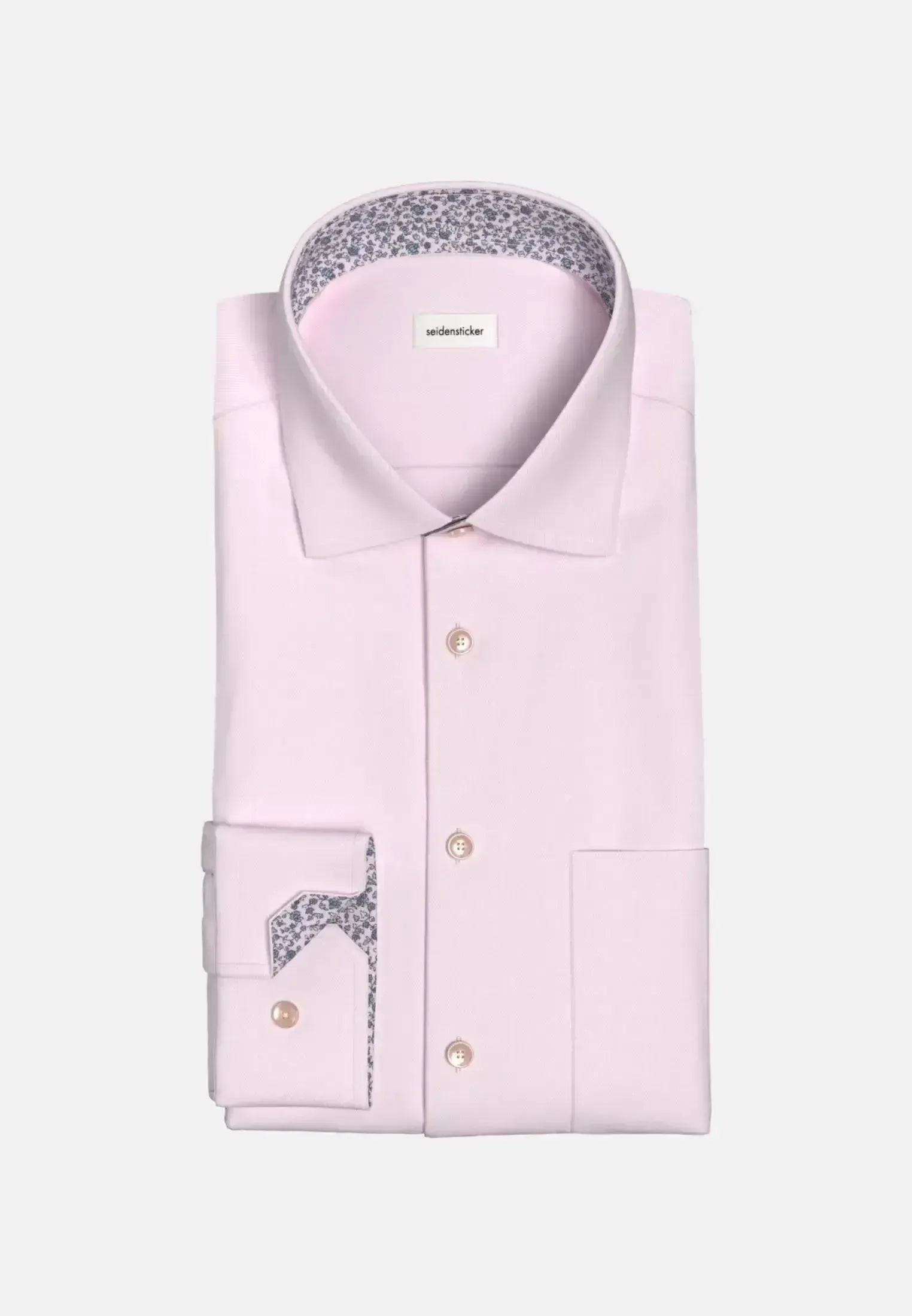 Seidensticker Mens Regular Fit No Iron Business Kent Contrast Patch Business Shirt Pink – 01.147200-42-38 | Studio DOS by Designer Outlet Sales