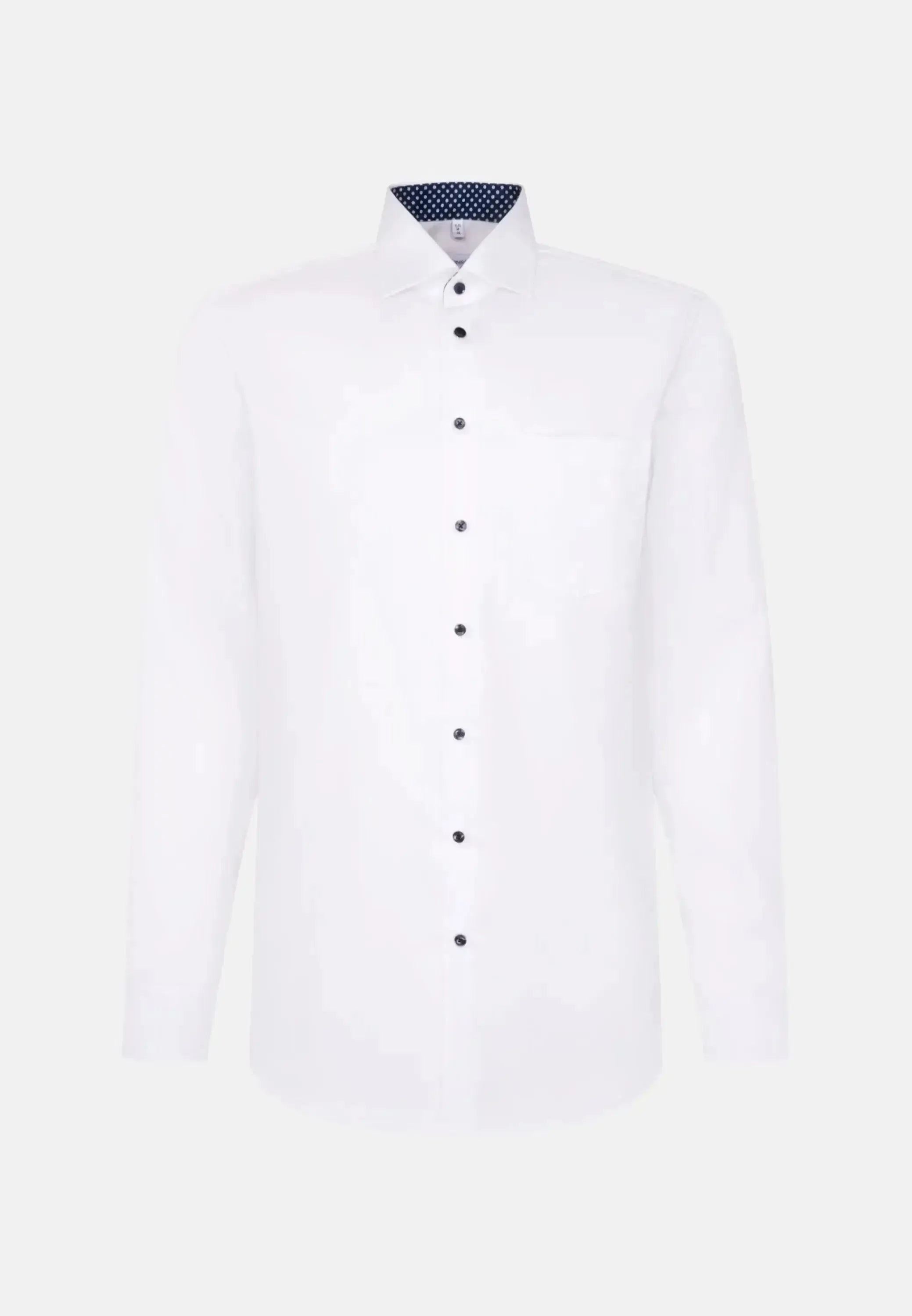 Seidensticker Mens Regular Fit No Iron Contrast Kent Collar Business Shirt White – 01.845538-01-38 | Studio DOS by Designer Outlet Sales