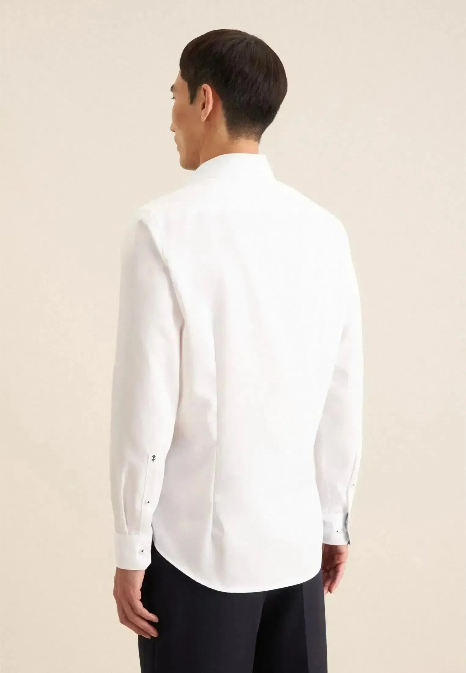 Seidensticker Mens Slim Fit Easy Iron Business Kent Contrast Patch Business Shirt White – 01.647200-01-38 | Studio DOS by Designer Outlet Sales