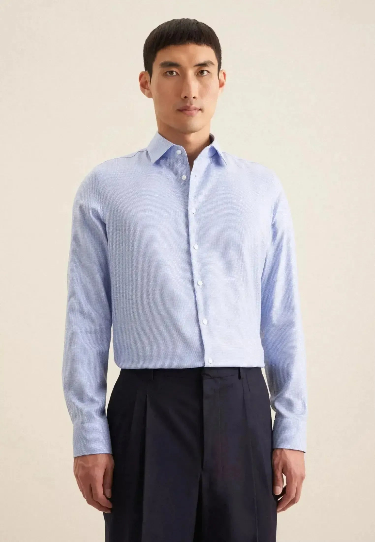 Seidensticker Mens Slim Fit No Iron New Kent Structured Business Shirt Light Blue – 01.641960-13-37 | Studio DOS by Designer Outlet Sales