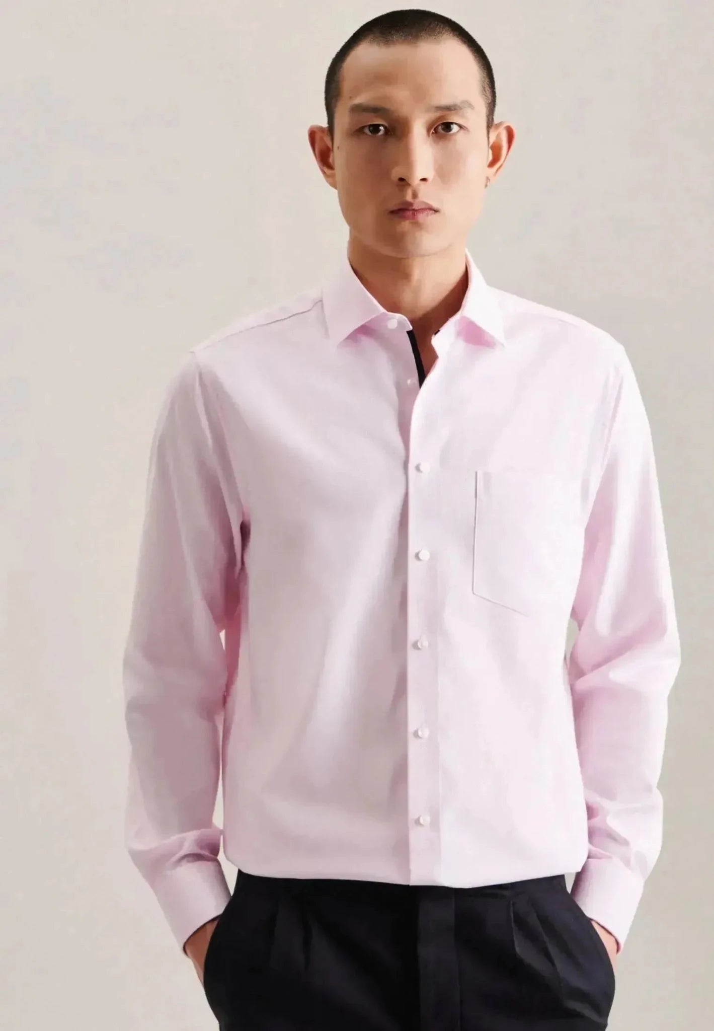 Seidensticker Regular Fit Business Kent Patch Structured Business Shirt Pink – 01.153730-41-38 | Studio DOS by Designer Outlet Sales