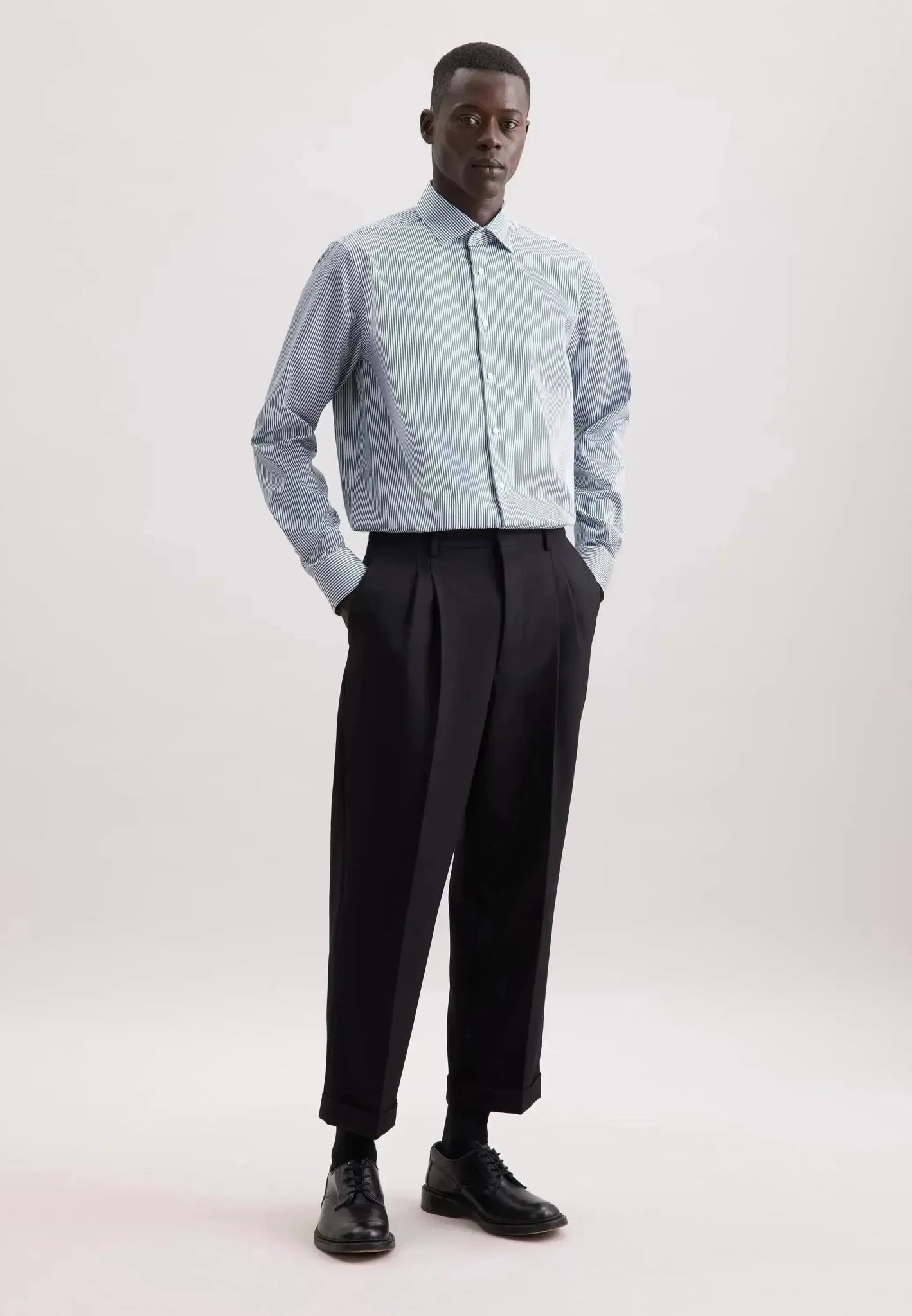 Seidensticker Regular Fit Easy Iron New Kent Striped Business Shirt Dark Teal – 01.145080-78-38 | Studio DOS by Designer Outlet Sales
