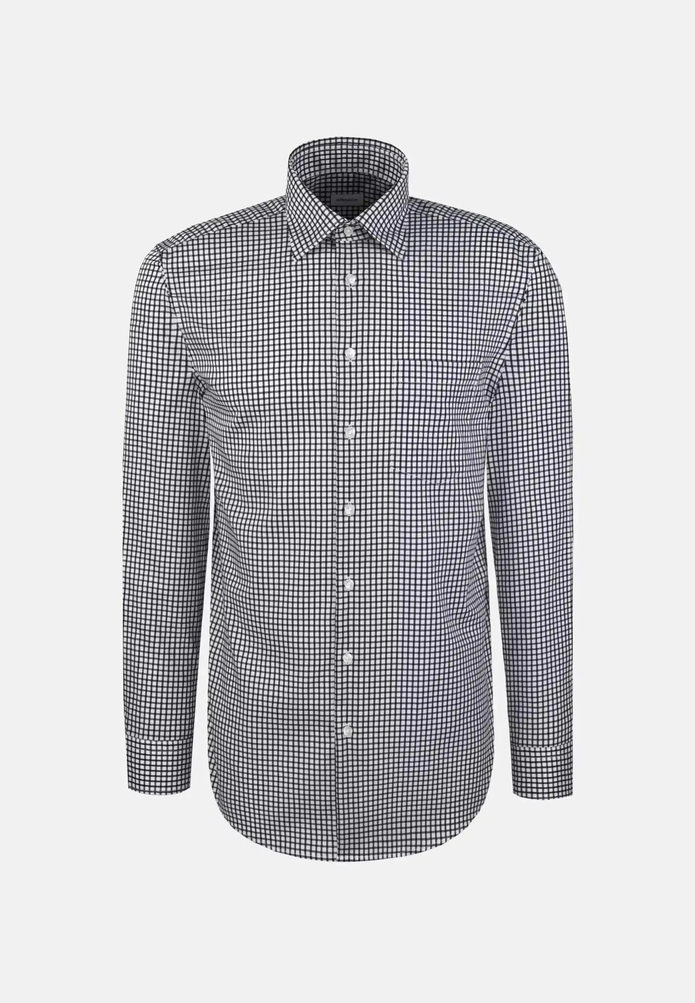 Seidensticker Regular Fit No Iron Covered Button Down Check Business Shirt Dark Blue – 01.845641-18-38 | Studio DOS by Designer Outlet Sales