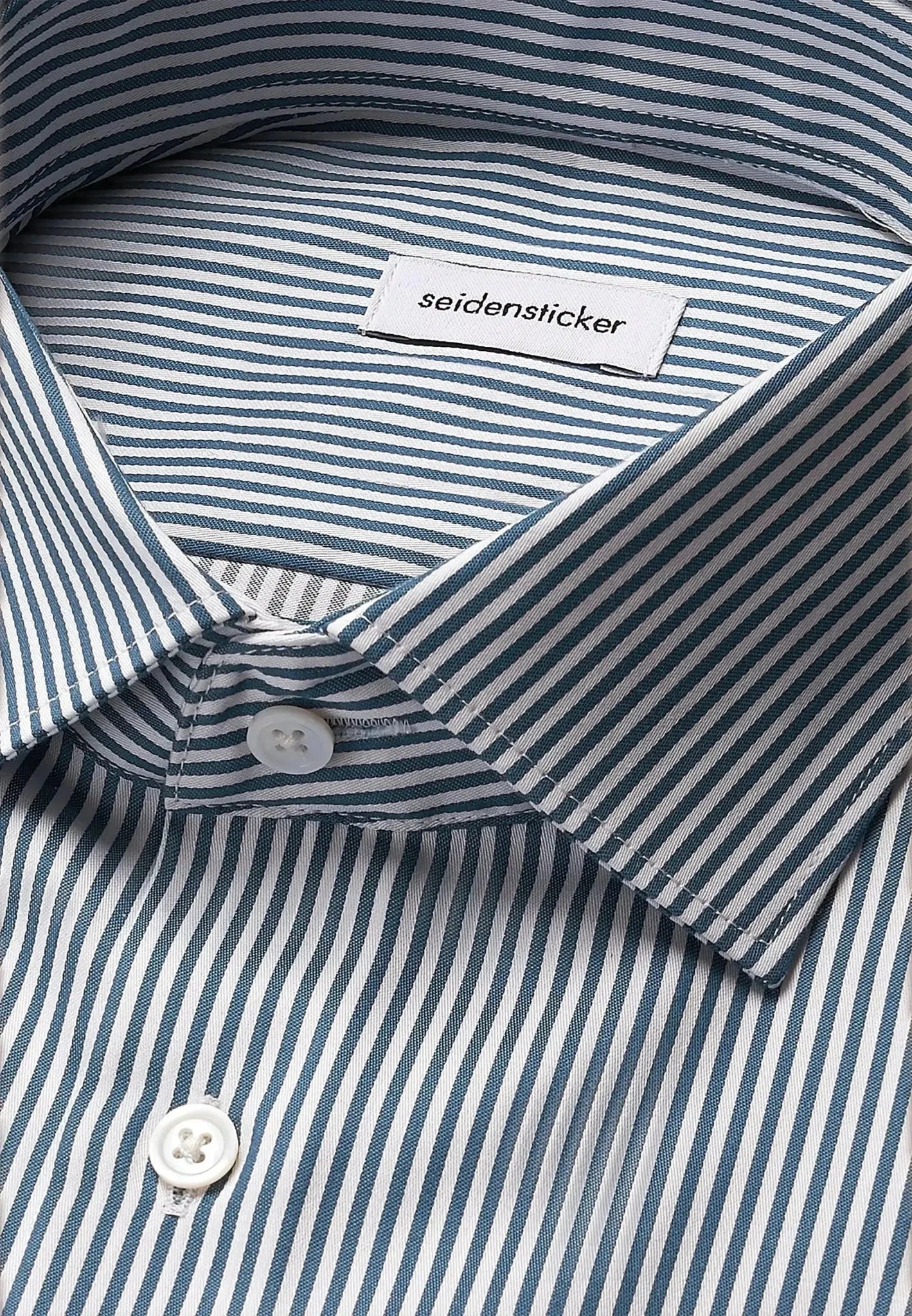 Seidensticker Shaped Fit Easy Iron New Kent Striped Business Shirt Dark Teal – 01.845080-78-38 | Studio DOS by Designer Outlet Sales