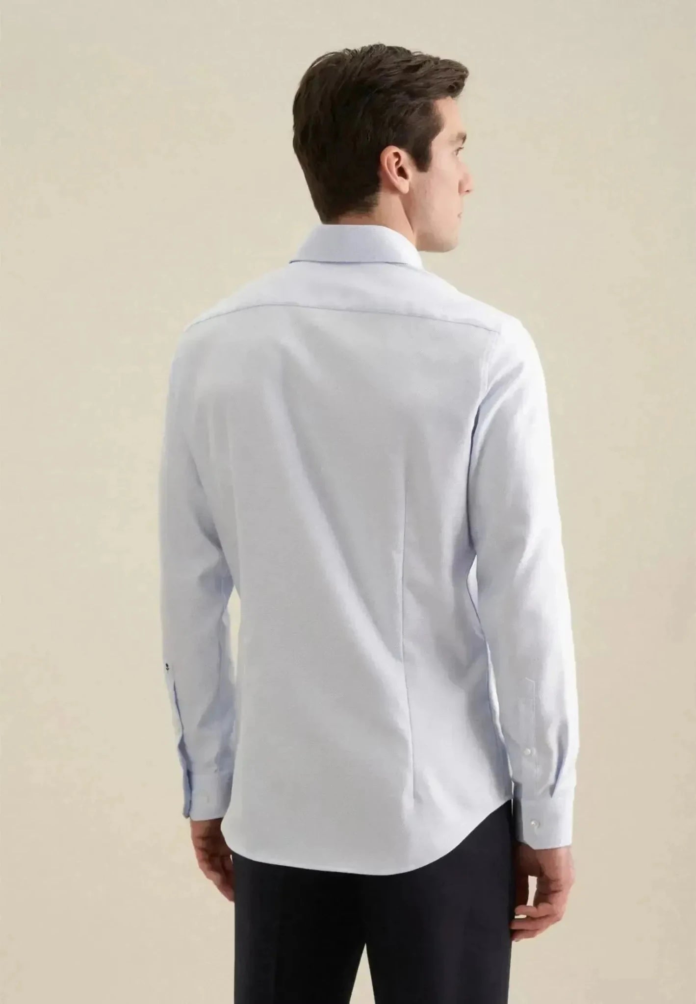 Seidensticker Slim Fit No Iron Spread Kent Structured Business Shirt Light Blue – 01.645657-10-37 | Studio DOS by Designer Outlet Sales