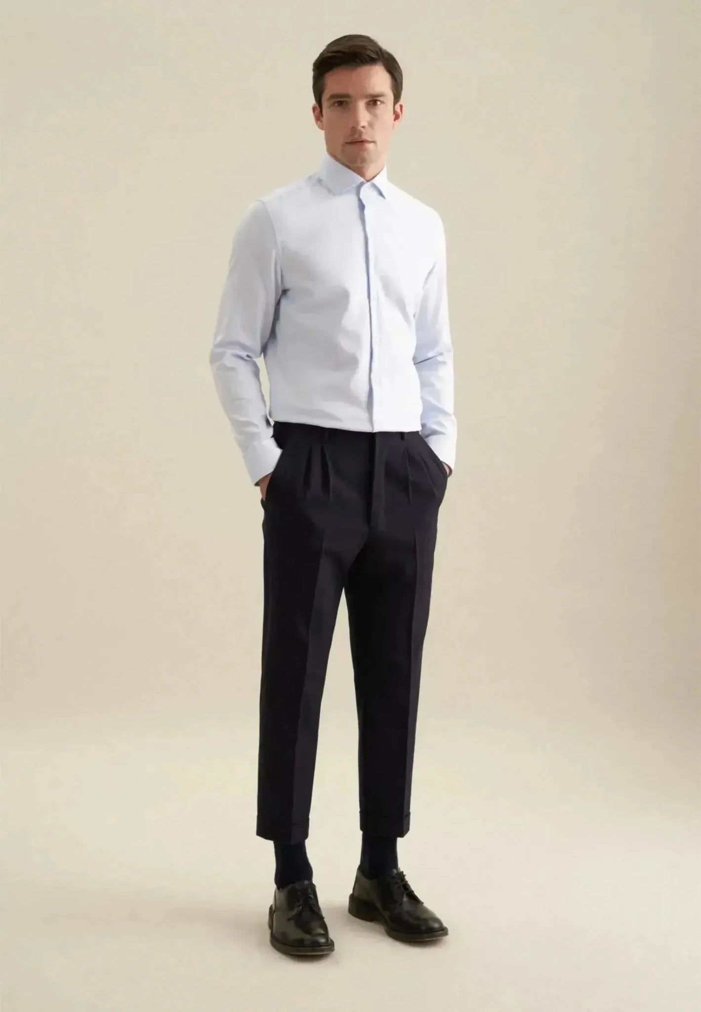 Seidensticker Slim Fit No Iron Spread Kent Structured Business Shirt Light Blue – 01.645657-10-37 | Studio DOS by Designer Outlet Sales