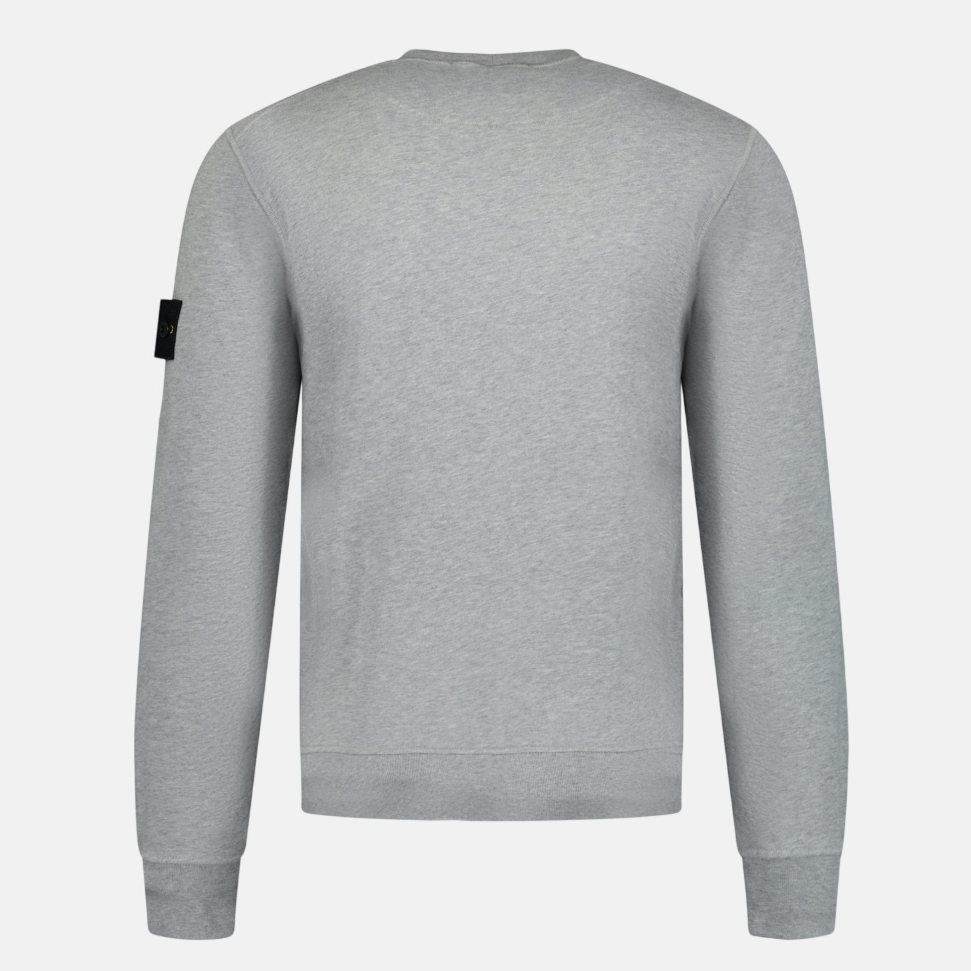 Stone Island Compass Badge Organic Cotton Crewneck Sweatshirt Grey – F35 | Studio DOS by Designer Outlet Sales