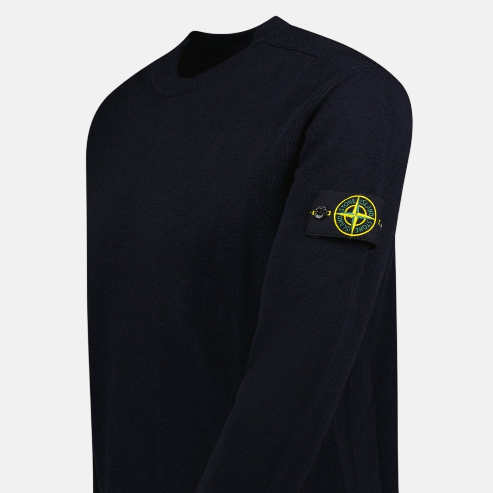 Stone Island Compass - Badge Wool Blend Jumper Navy – C52 | Studio DOS by Designer Outlet Sales