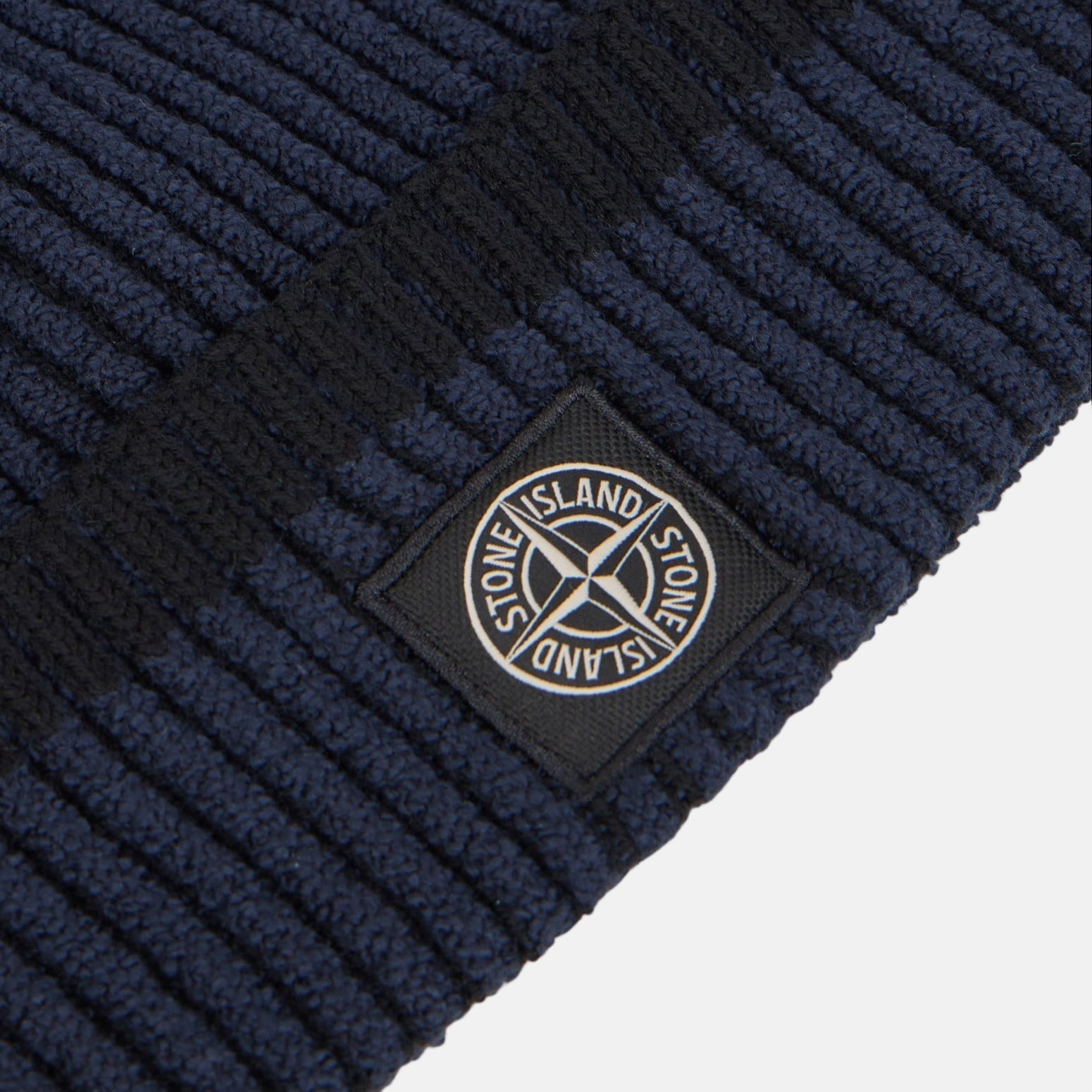Stone Island Compass Patch Vanisé Ribbing Beanie Navy – Hat Box 1 | Studio DOS by Designer Outlet Sales