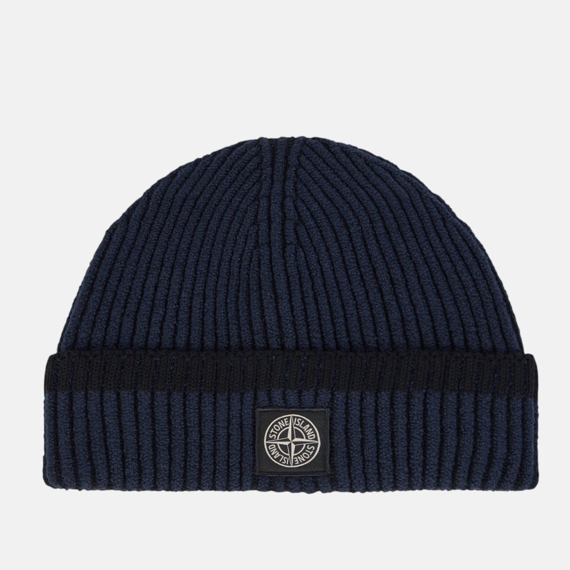 Stone Island Compass Patch Vanisé Ribbing Beanie Navy – Hat Box 1 | Studio DOS by Designer Outlet Sales