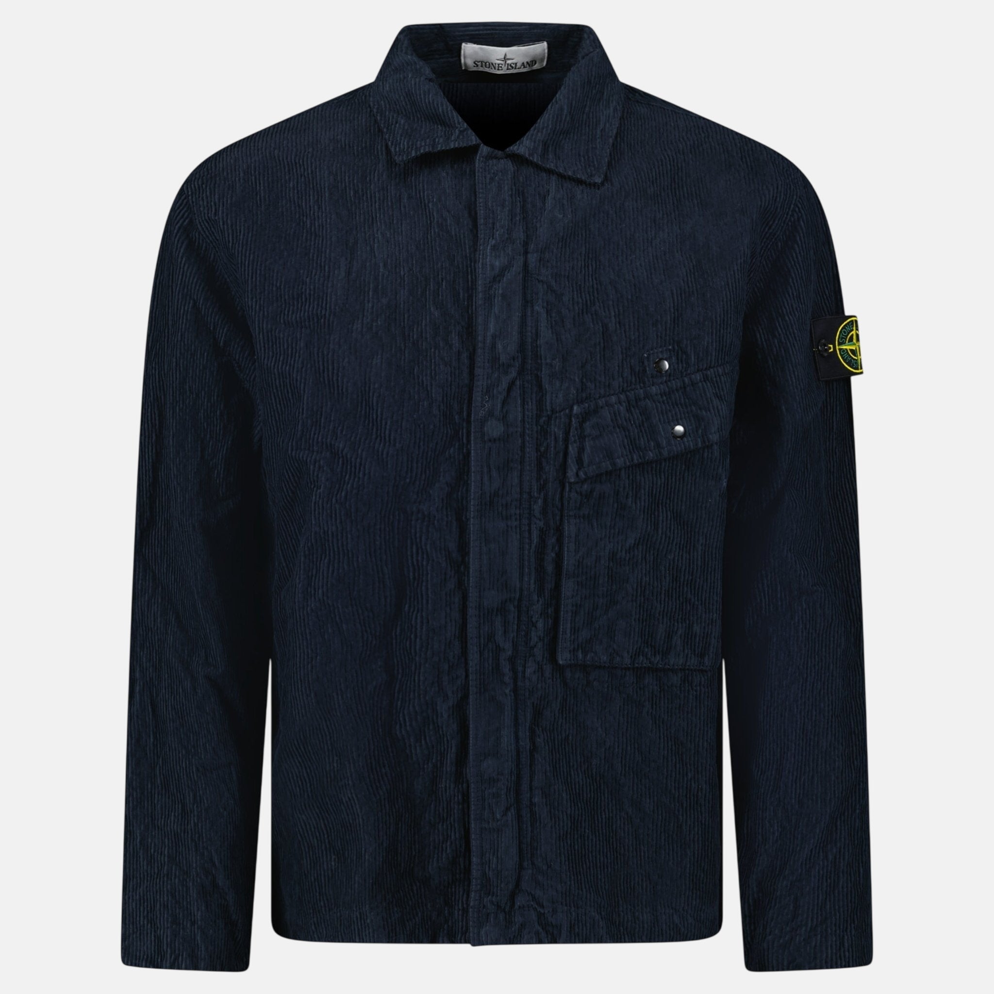 Stone Island Corduroy 500 TC Overshirt Navy Blue – A2 | Studio DOS by Designer Outlet Sales