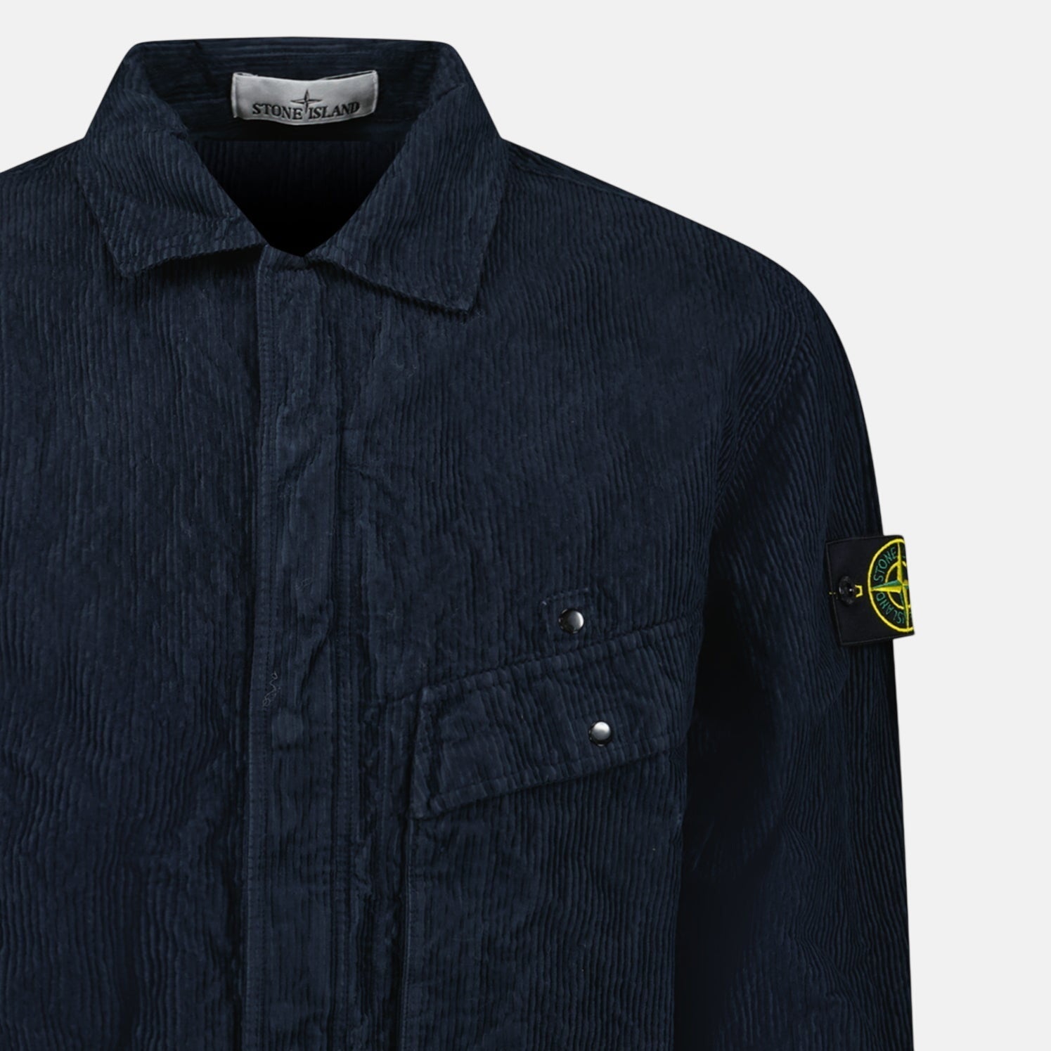Stone Island Corduroy 500 TC Overshirt Navy Blue – A2 | Studio DOS by Designer Outlet Sales