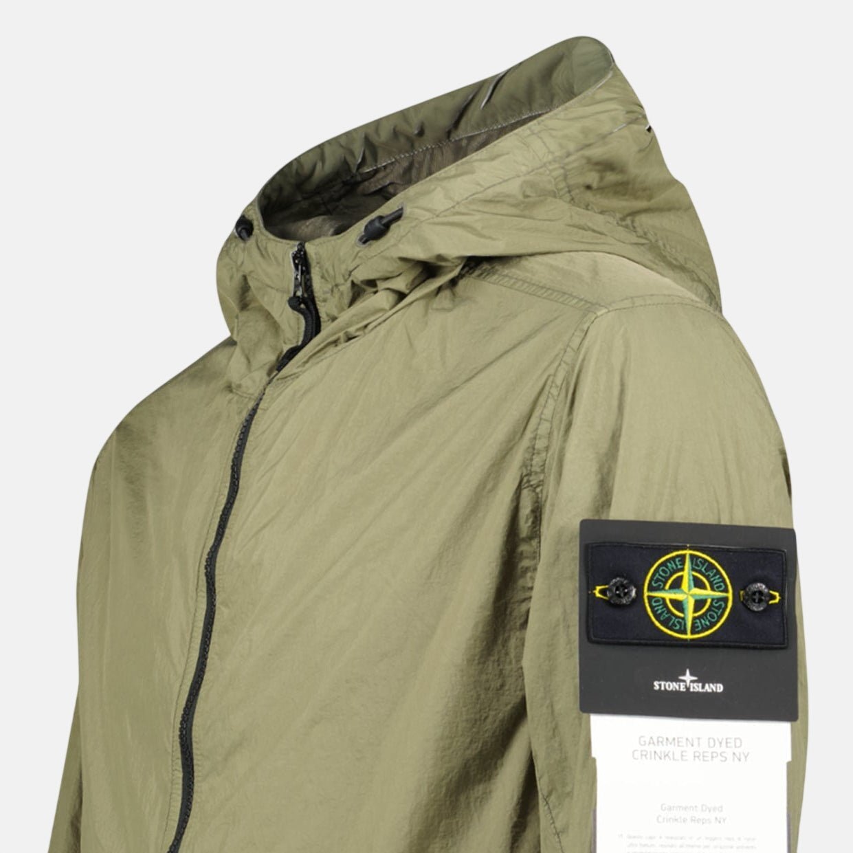 Stone Island Crinkle Reps NY Hooded Jacket Military Green – sku-57813829517693 | Studio DOS by Designer Outlet Sales
