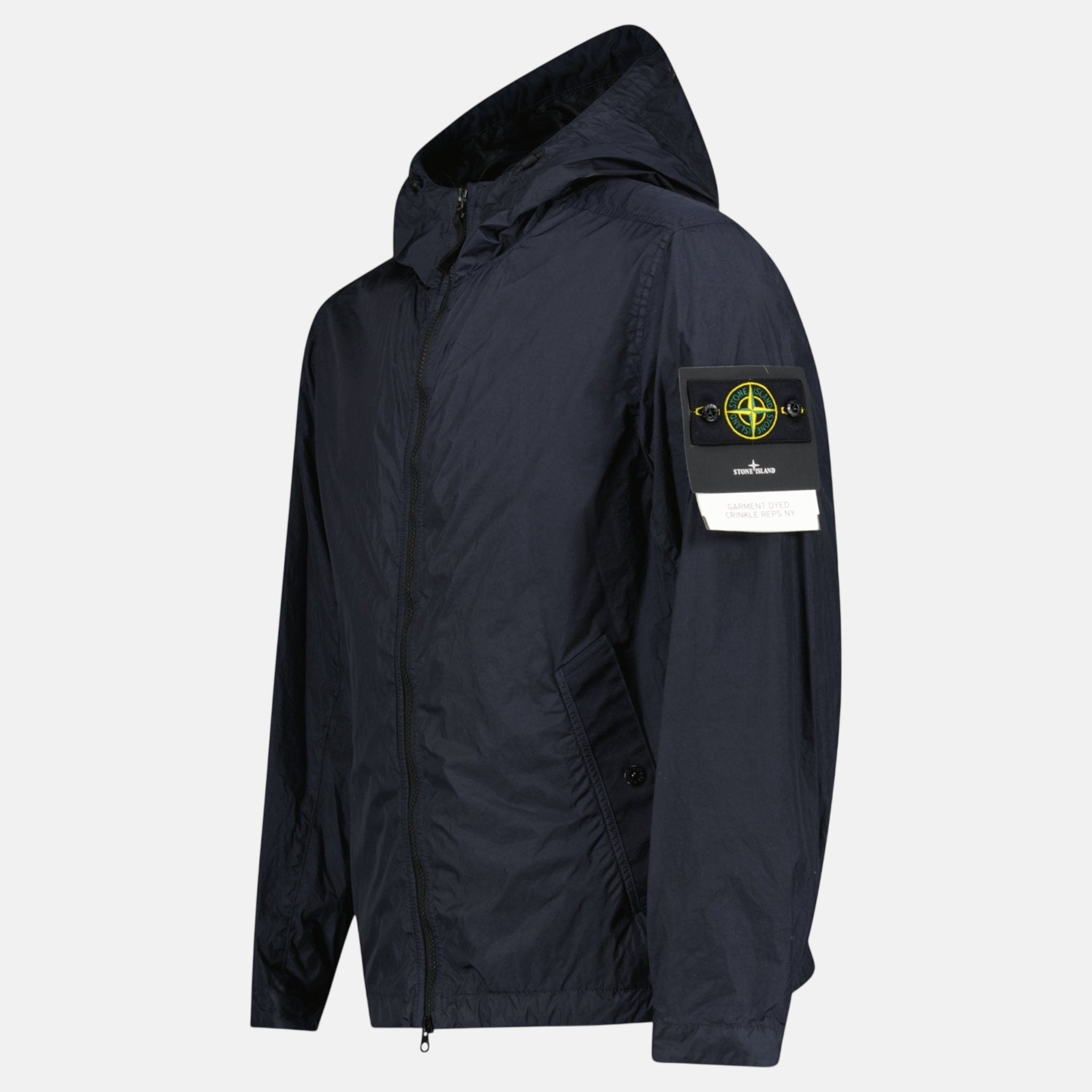 Stone Island Crinkle Reps NY Hooded Jacket Navy – sku-57723844166013 | Studio DOS by Designer Outlet Sales