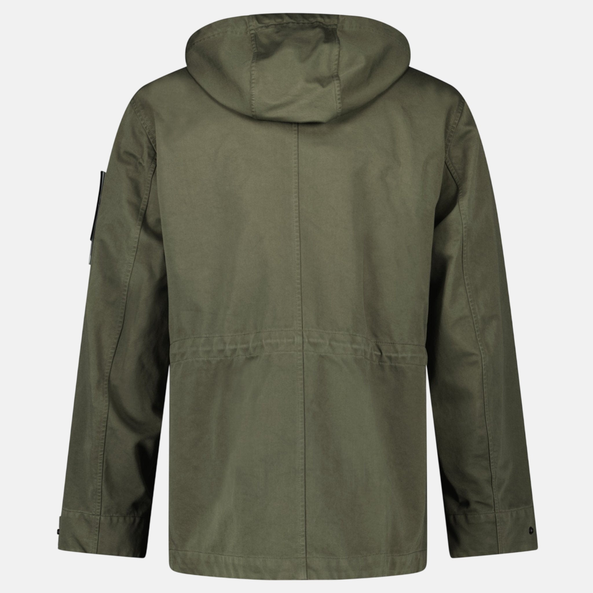 Stone Island Drawstring - Hood Regular - Fit Cotton Jacket Military Green – Rail 5 | Studio DOS by Designer Outlet Sales