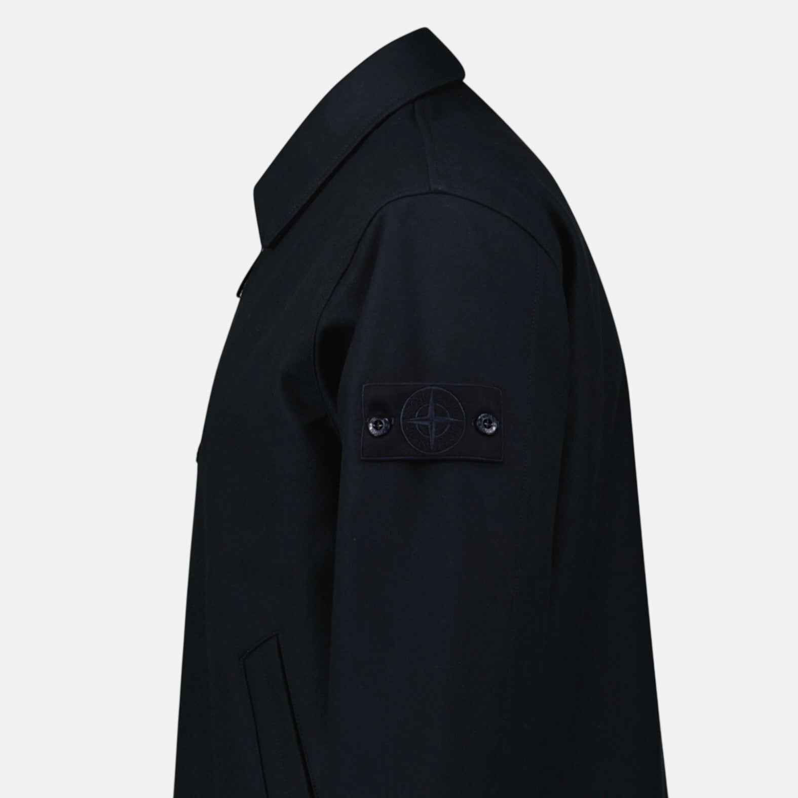 Stone Island Ghost Series Zip - Up Overshirt Navy – Rail 6 | Studio DOS by Designer Outlet Sales