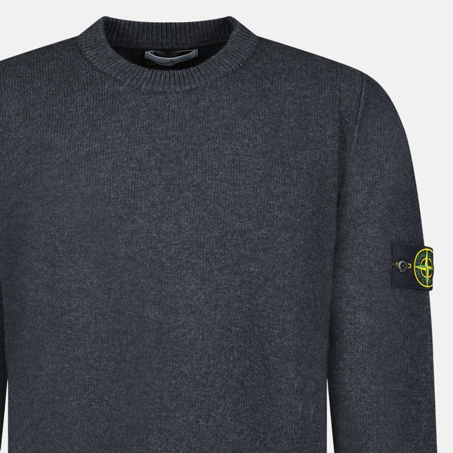 Stone Island Lambswool Crewneck Jumper Grey – A75 | Studio DOS by Designer Outlet Sales
