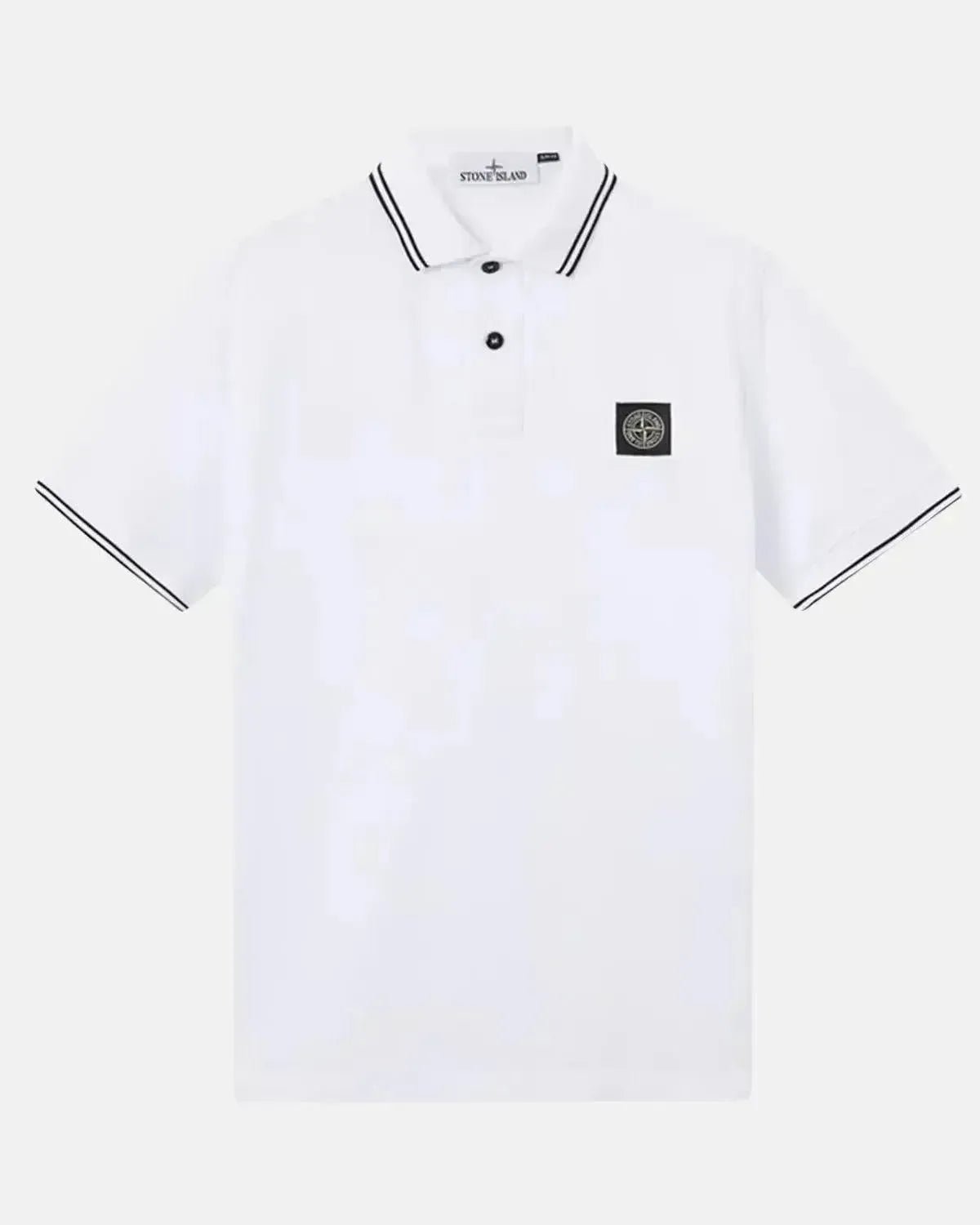 STONE ISLAND MENS 2200007 ORGANIC STRETCH COTTON TIPPED SLIM FIT POLO SHIRT WHITE – STONE-ISLAND-K2S152200007-S0018-V1001-S | Studio DOS by Designer Outlet Sales