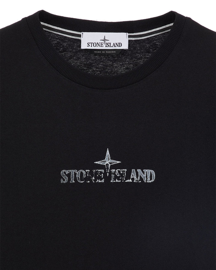 STONE ISLAND MENS 2NS81 'STAMP ONE' PRINT T-SHIRT BLACK-Designer Outlet Sales