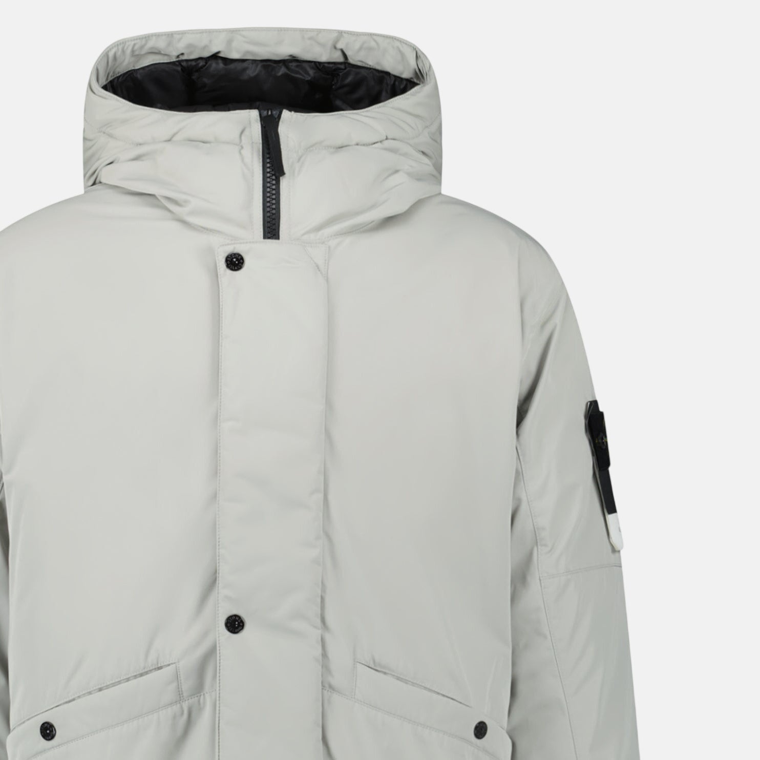 Stone Island Micro Twill Hooded Long Parka Pearl Grey – Rail 5 U | Studio DOS by Designer Outlet Sales