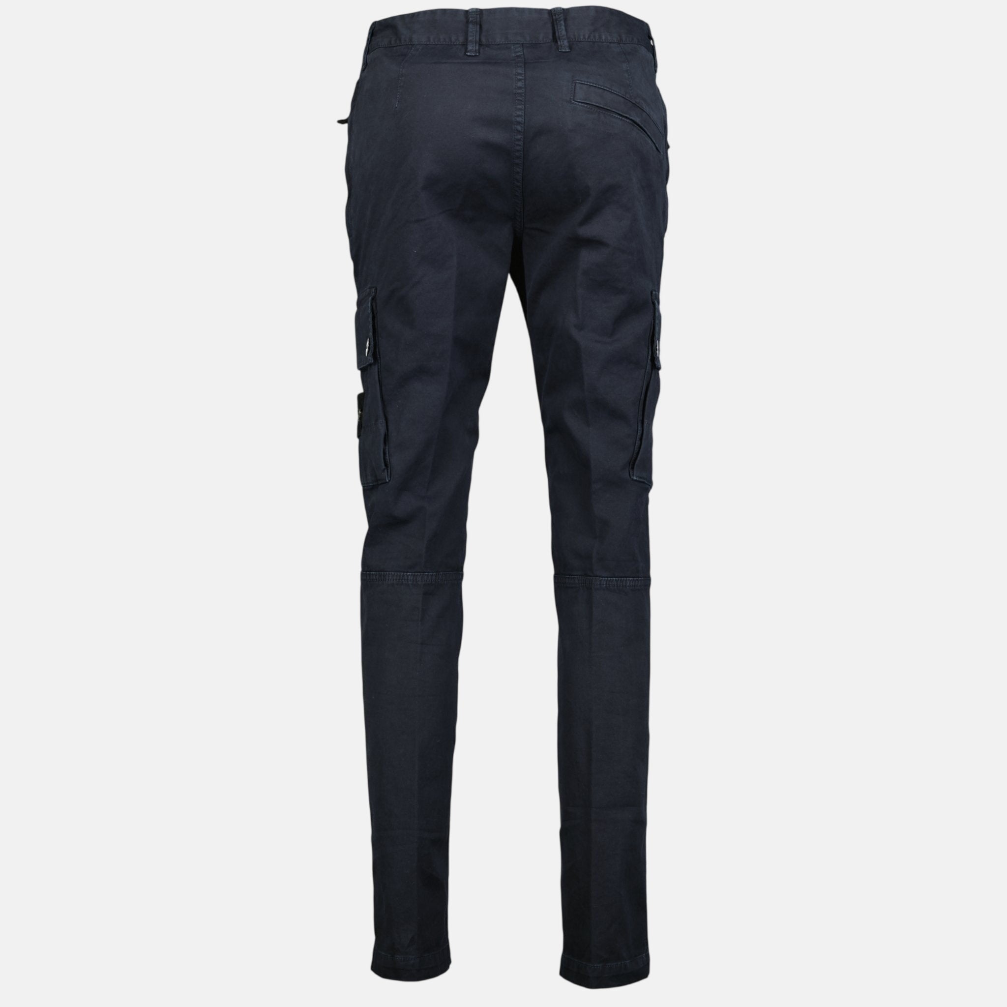 Stone Island Patch Cargo Trousers Navy – A26 | Studio DOS by Designer Outlet Sales