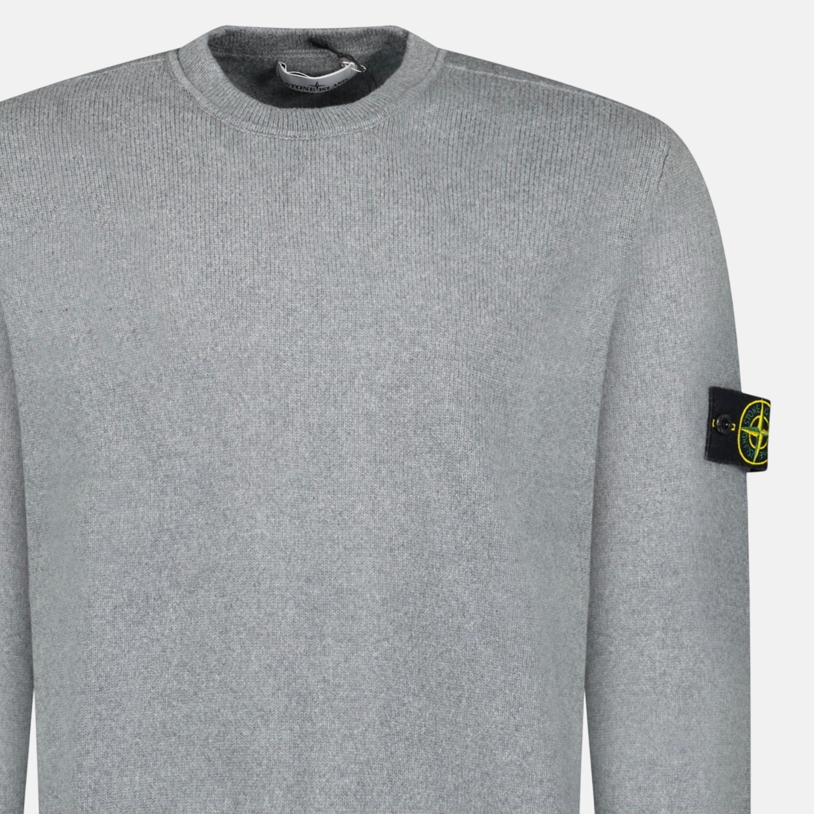 Stone Island Thick Knitted Compass - Badge Sweater Grey – F1 | Studio DOS by Designer Outlet Sales