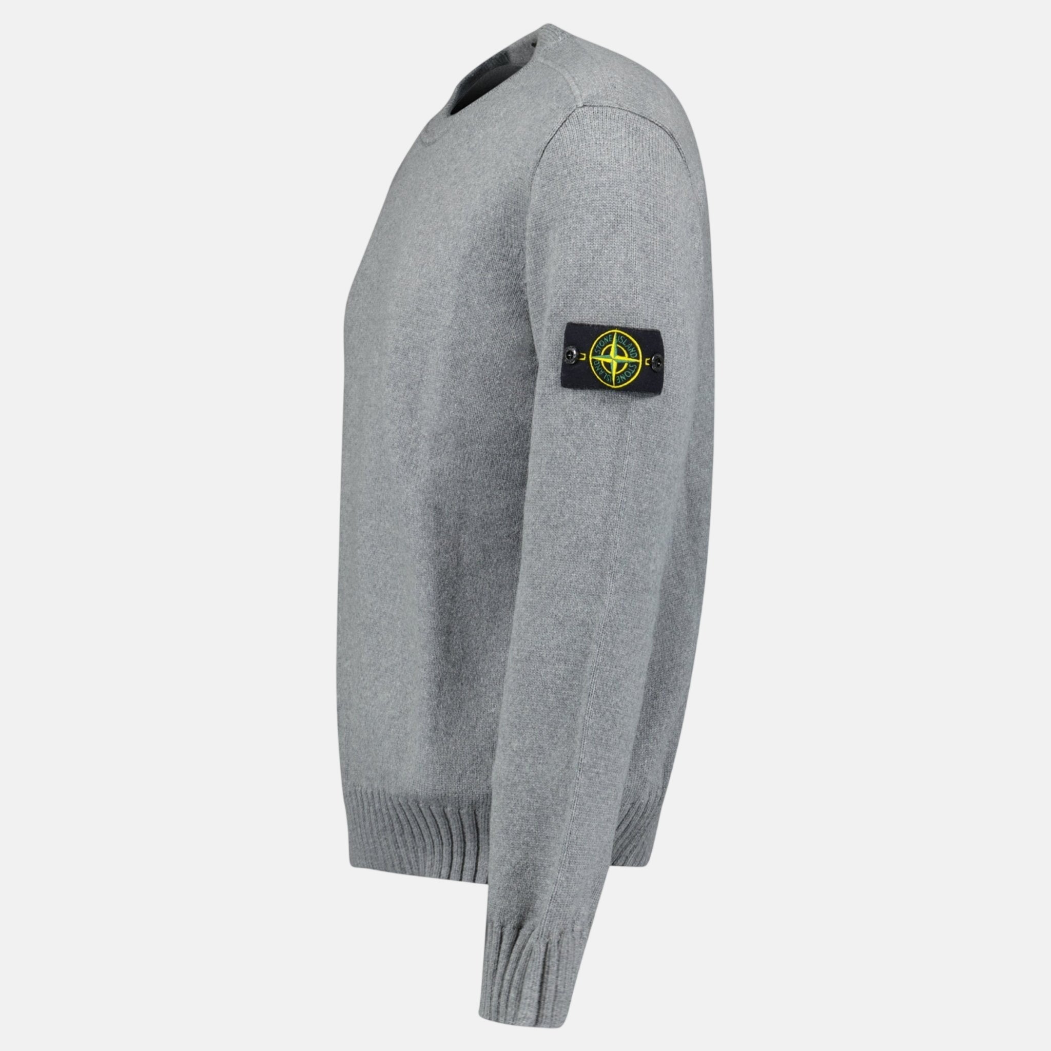 Stone Island Thick Knitted Compass - Badge Sweater Grey – F1 | Studio DOS by Designer Outlet Sales
