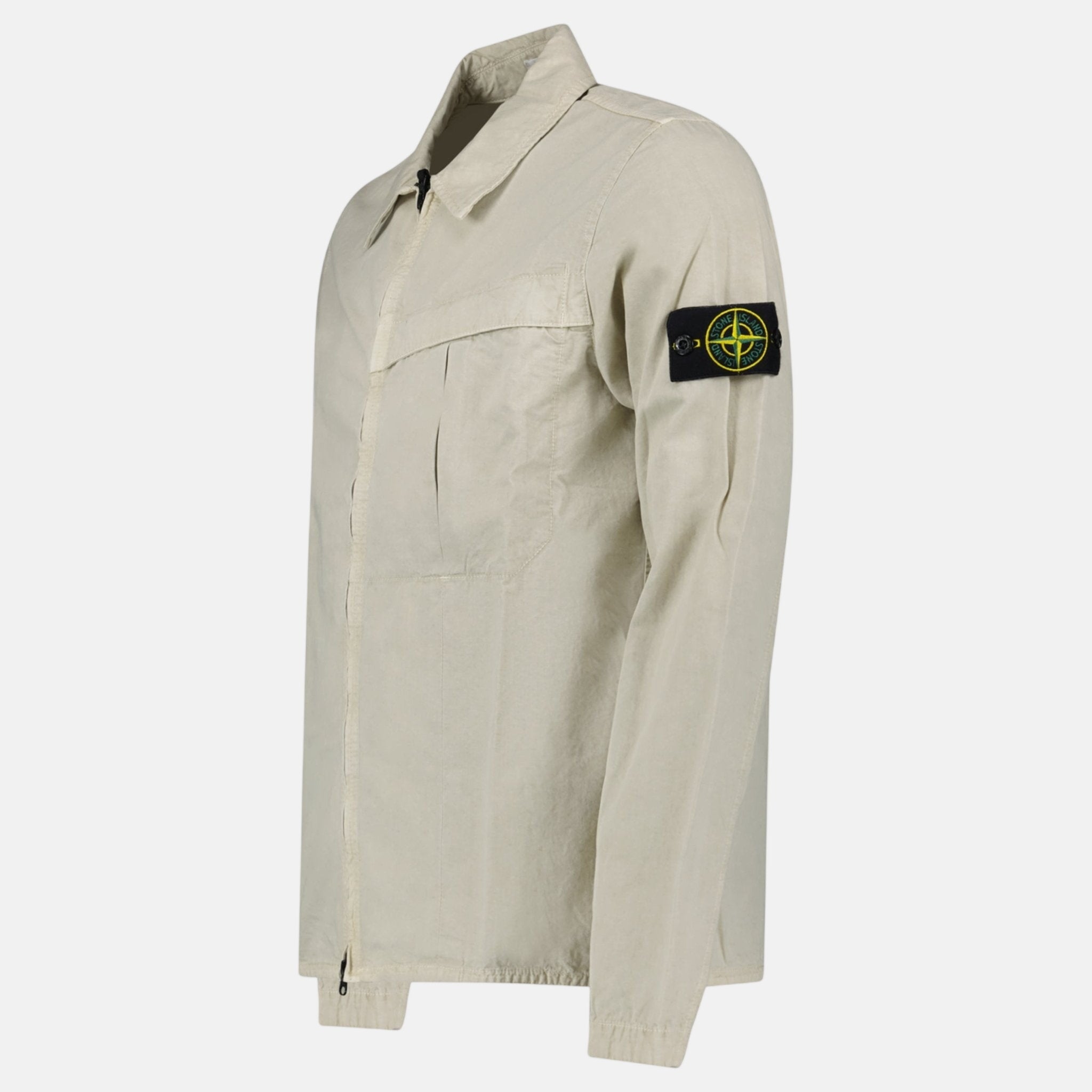 Stone Island Washed Cotton Long Sleeve Overshirt Light Beige – C34 | Studio DOS by Designer Outlet Sales
